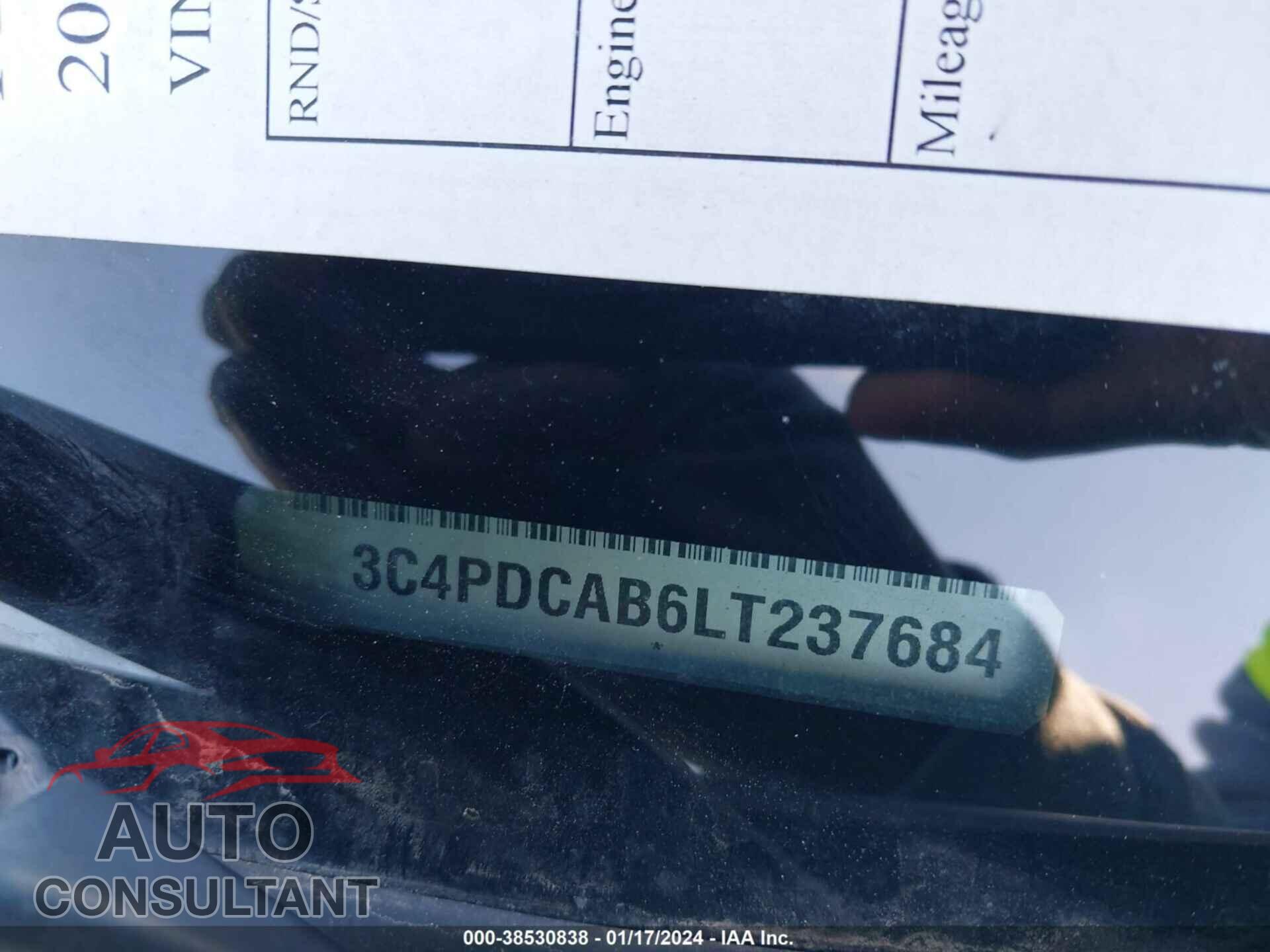 DODGE JOURNEY 2020 - 3C4PDCAB6LT237684