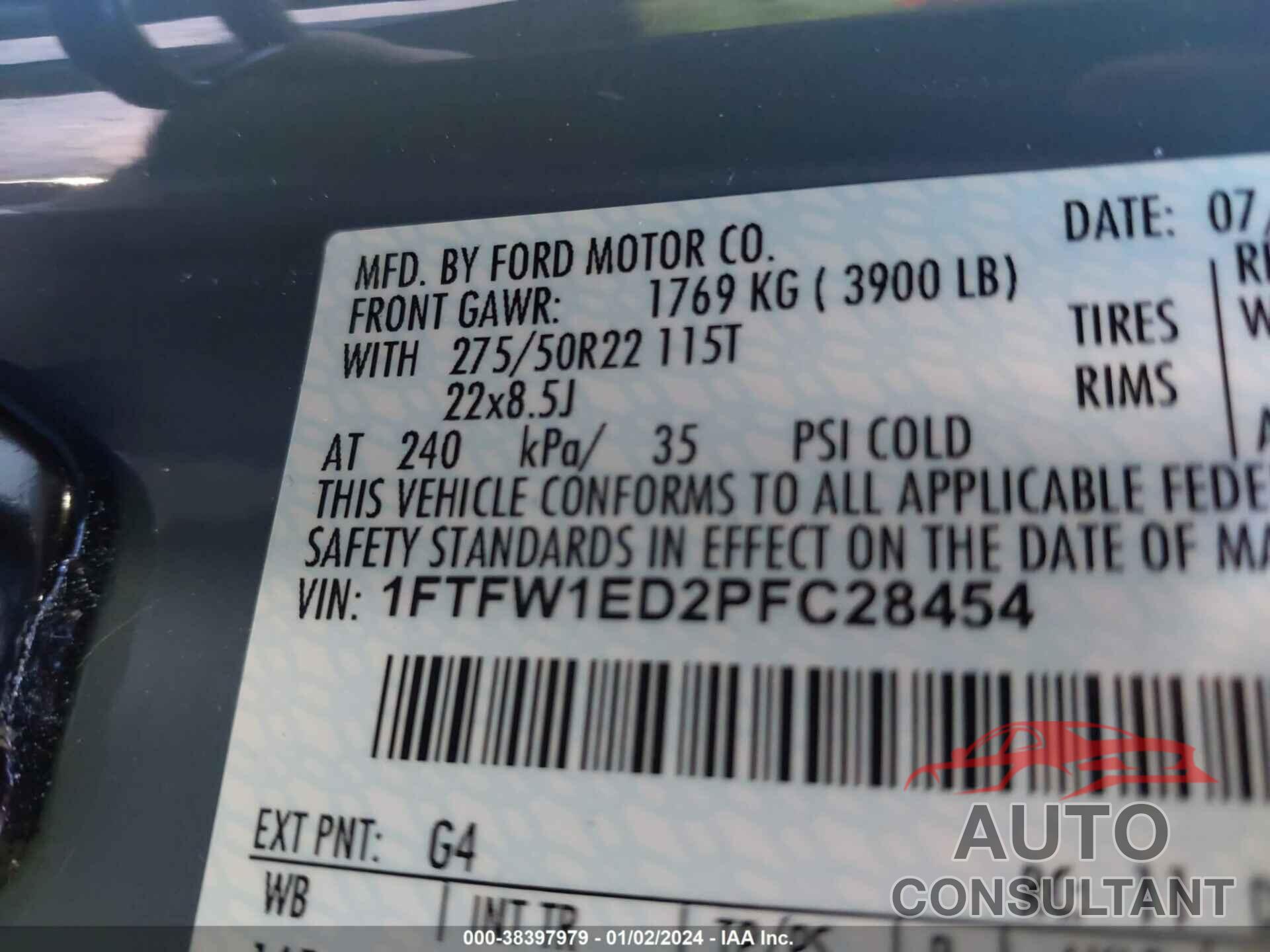 FORD F-150 2023 - 1FTFW1ED2PFC28454