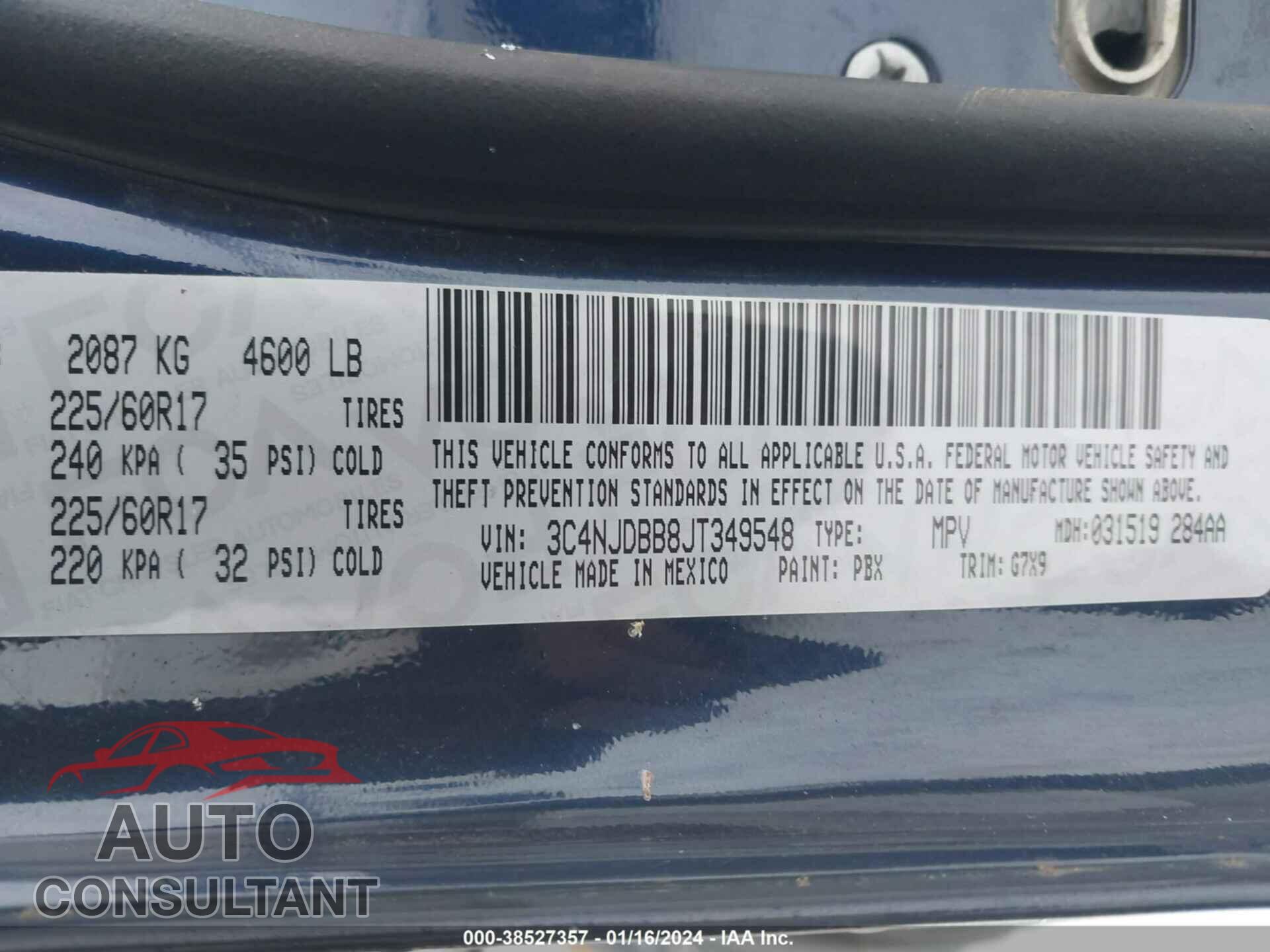 JEEP COMPASS 2018 - 3C4NJDBB8JT349548