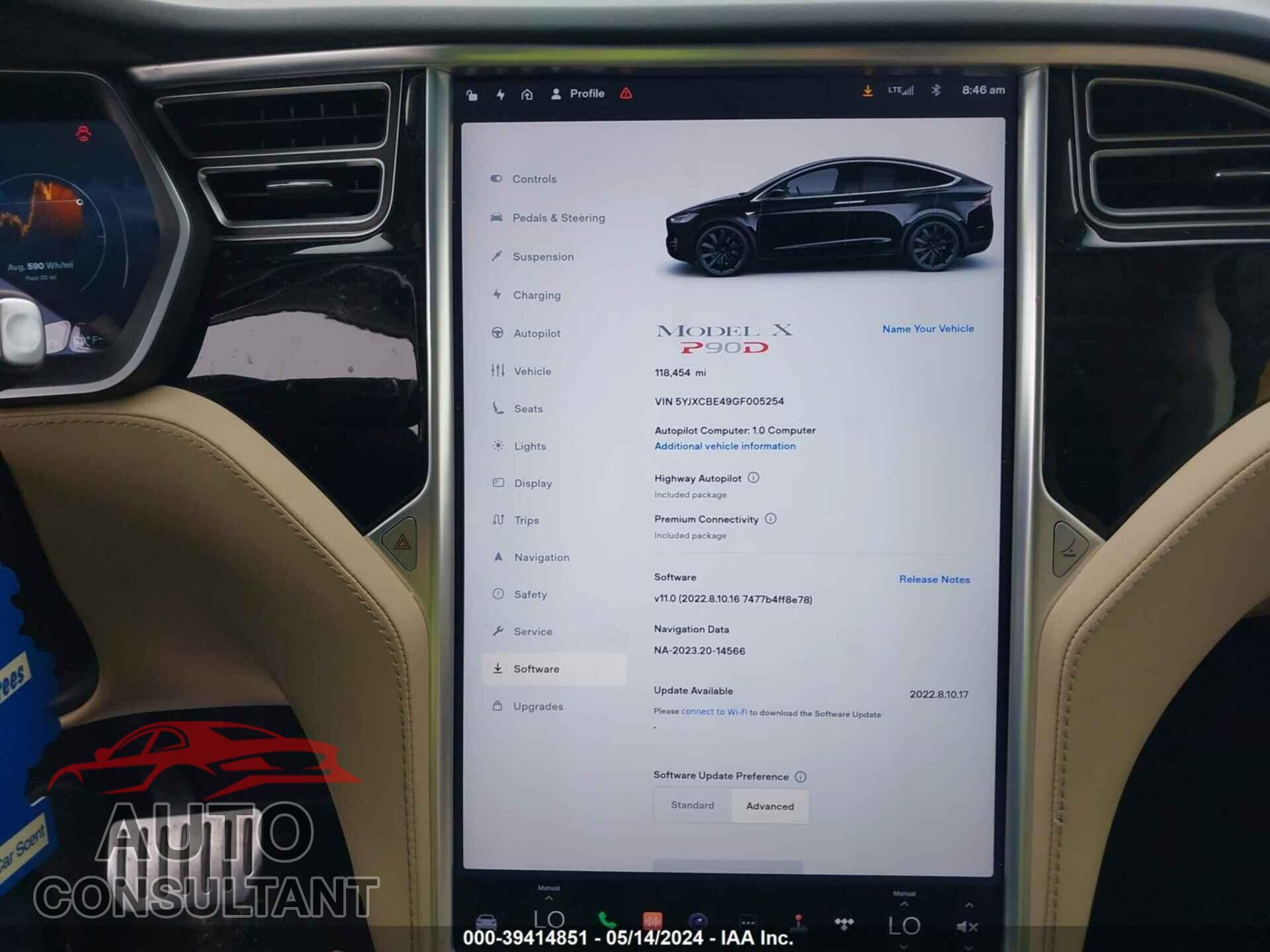 TESLA MODEL X 2016 - 5YJXCBE49GF005254