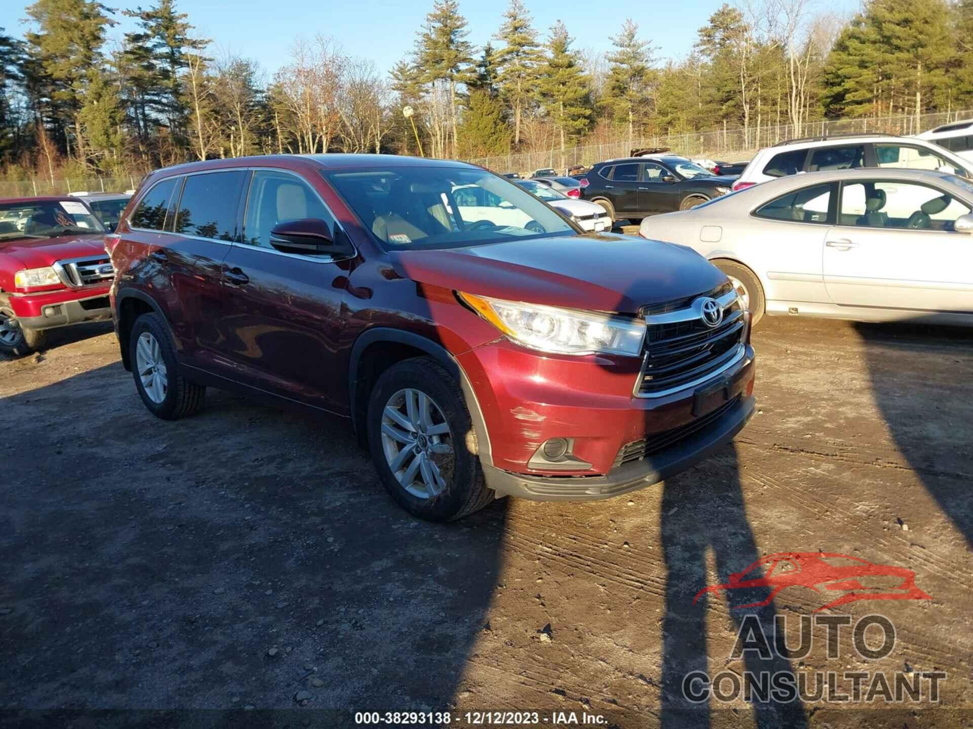 TOYOTA HIGHLANDER 2016 - 5TDBKRFHXGS252351