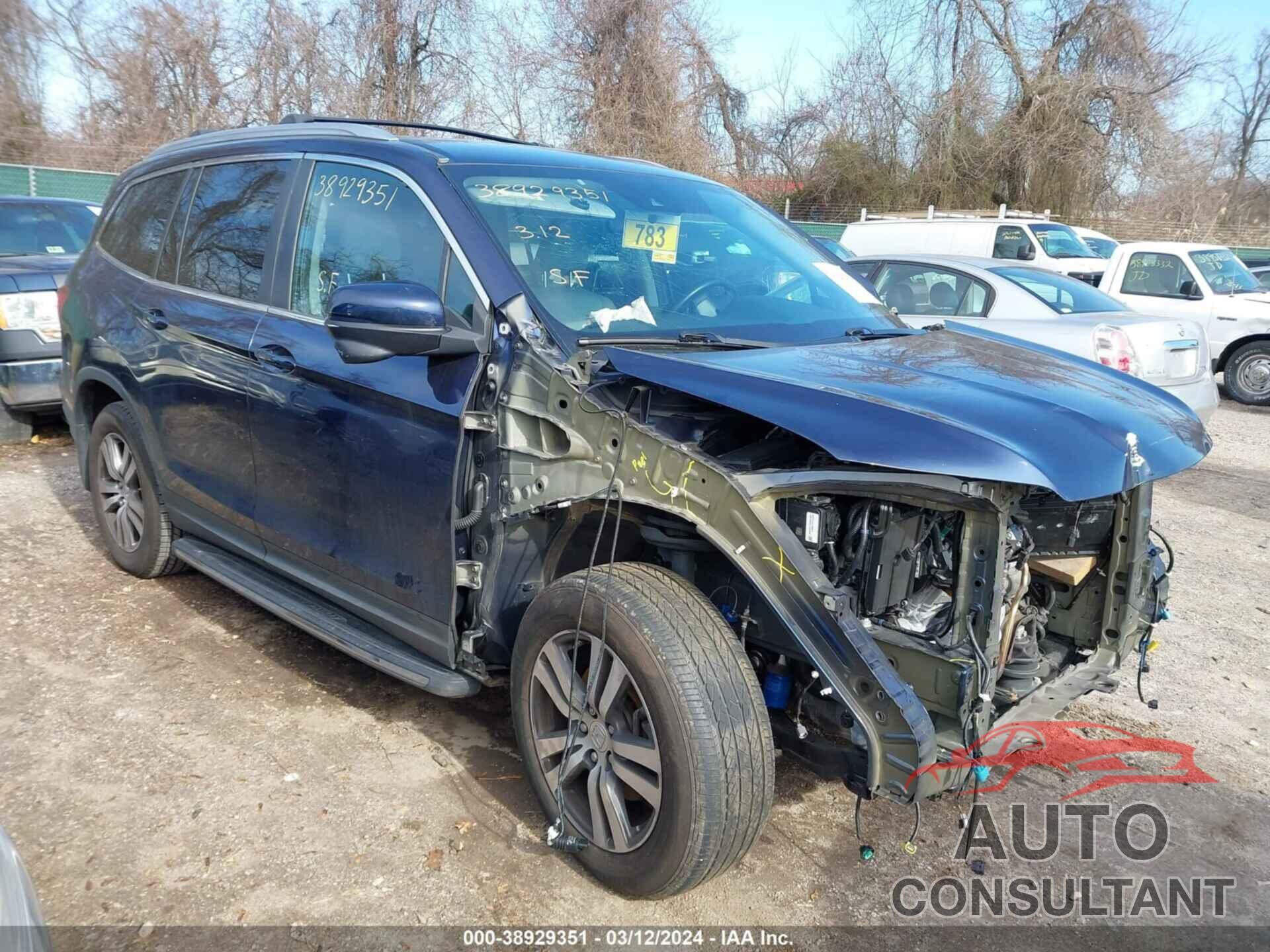 HONDA PILOT 2017 - 5FNYF6H63HB025999