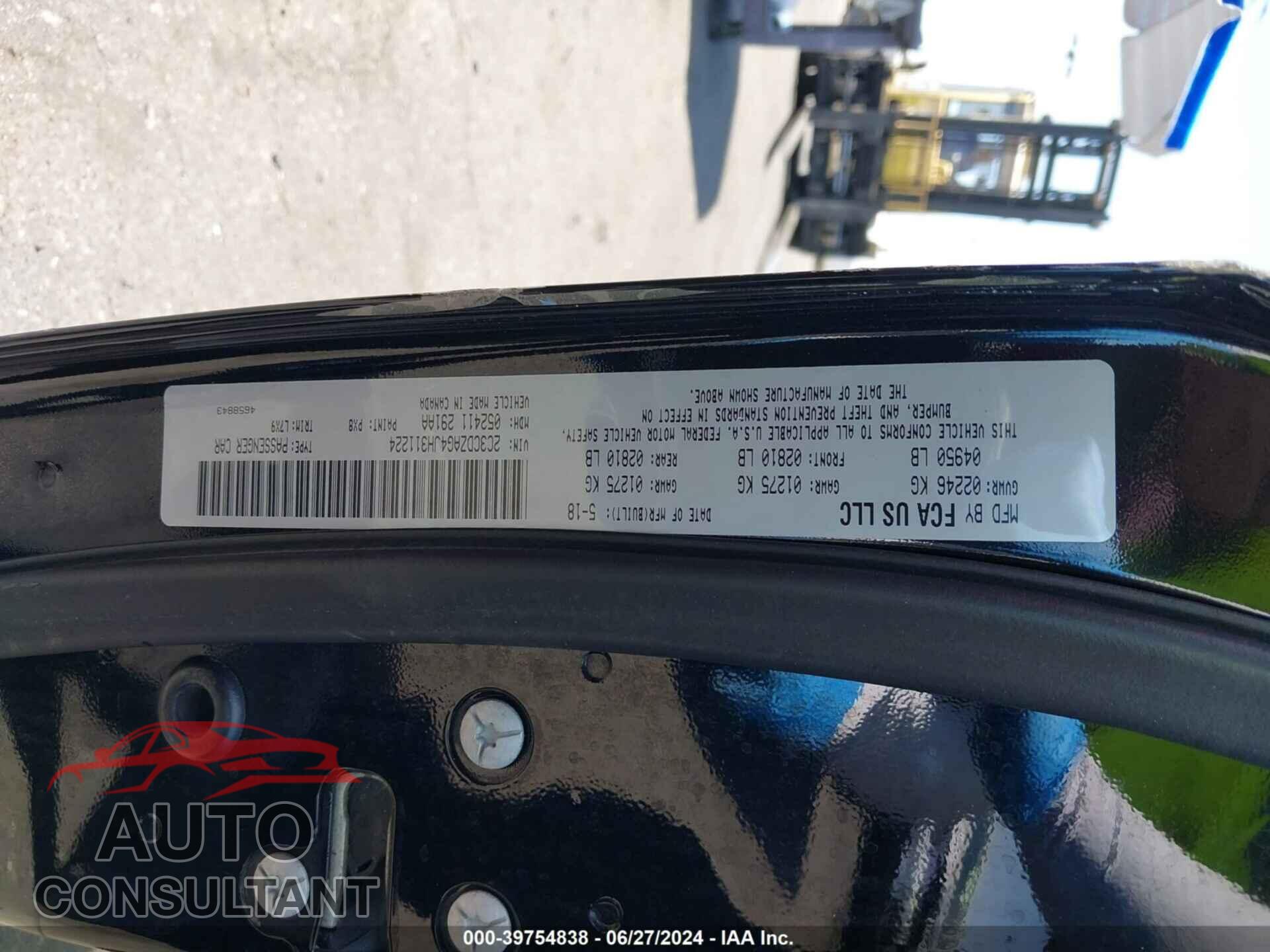 DODGE CHALLENGER 2018 - 2C3CDZAG4JH311224