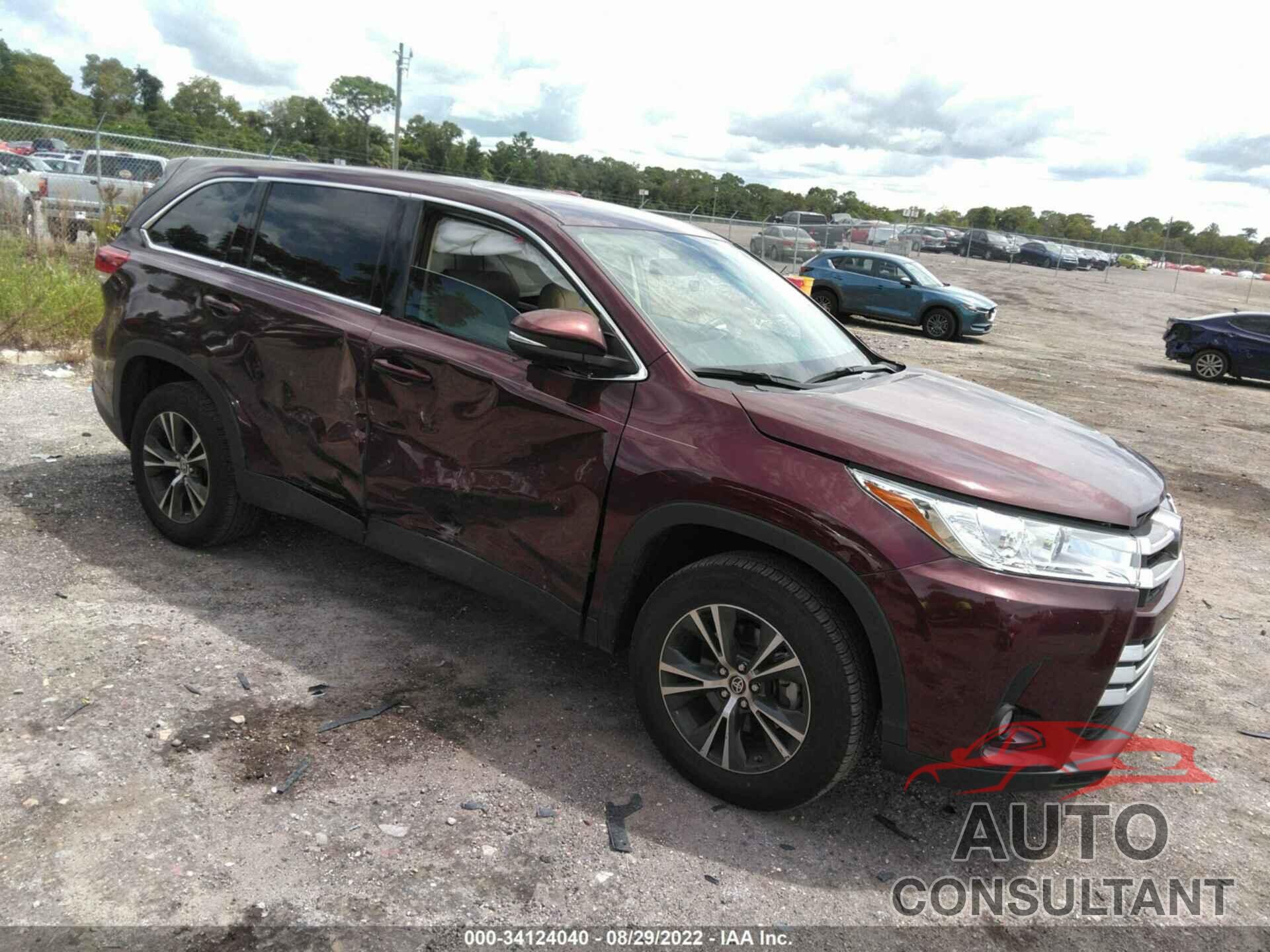 TOYOTA HIGHLANDER 2019 - 5TDZZRFH6KS366026