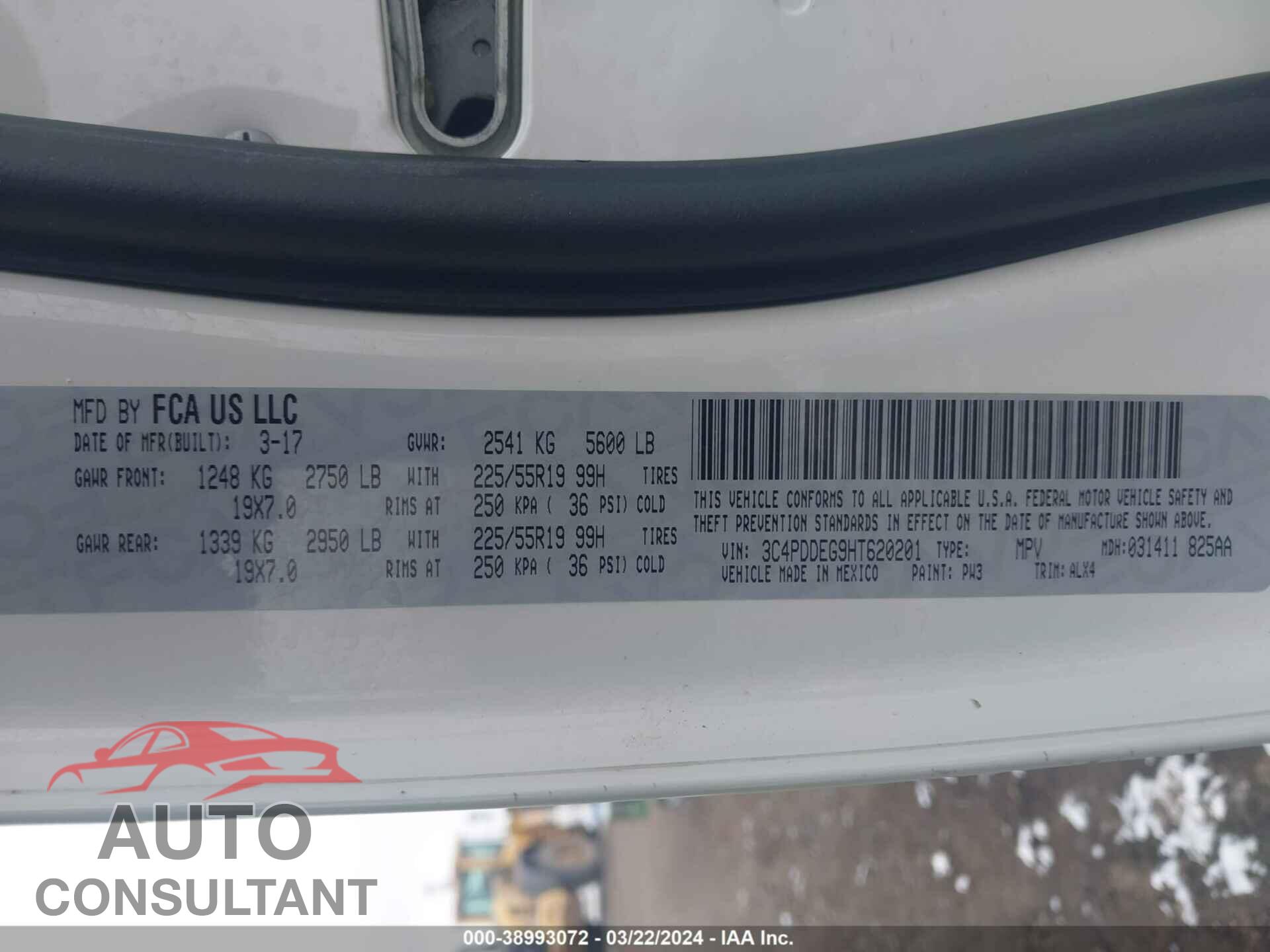 DODGE JOURNEY 2017 - 3C4PDDEG9HT620201