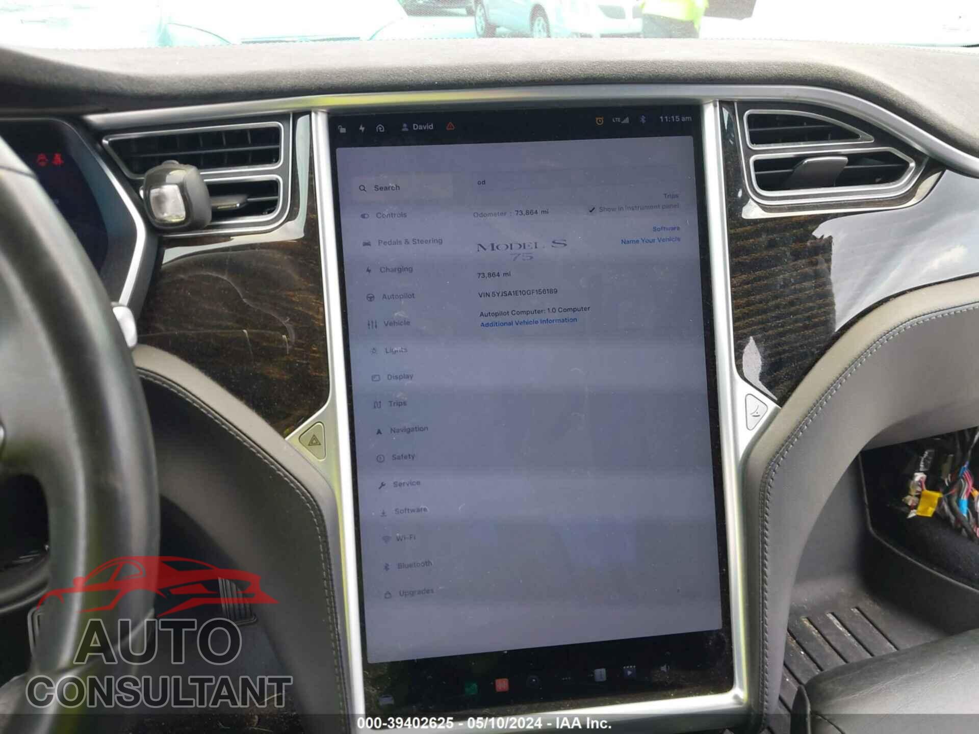 TESLA MODEL S 2016 - 5YJSA1E10GF156189