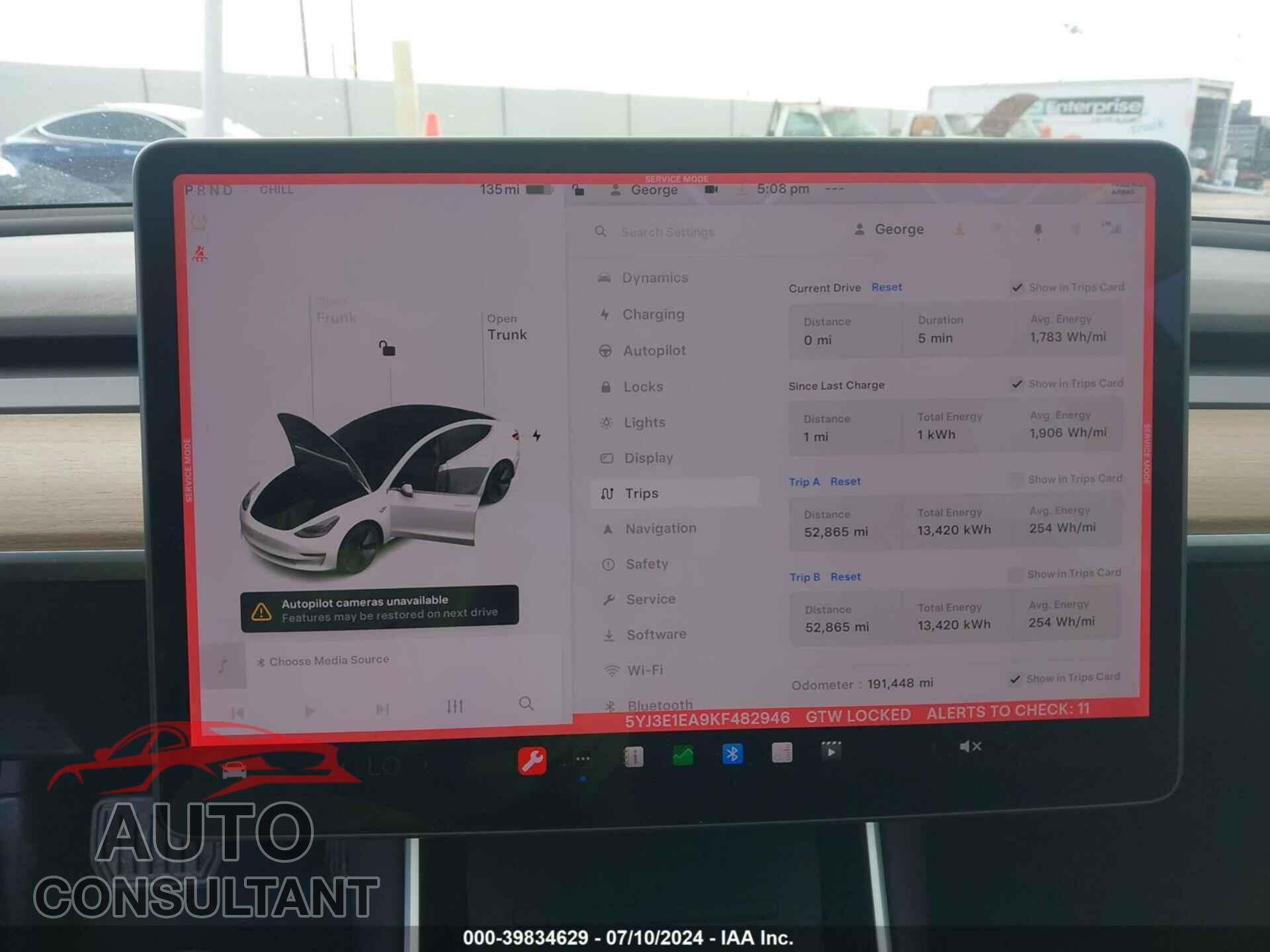 TESLA MODEL 3 2019 - 5YJ3E1EA9KF482946