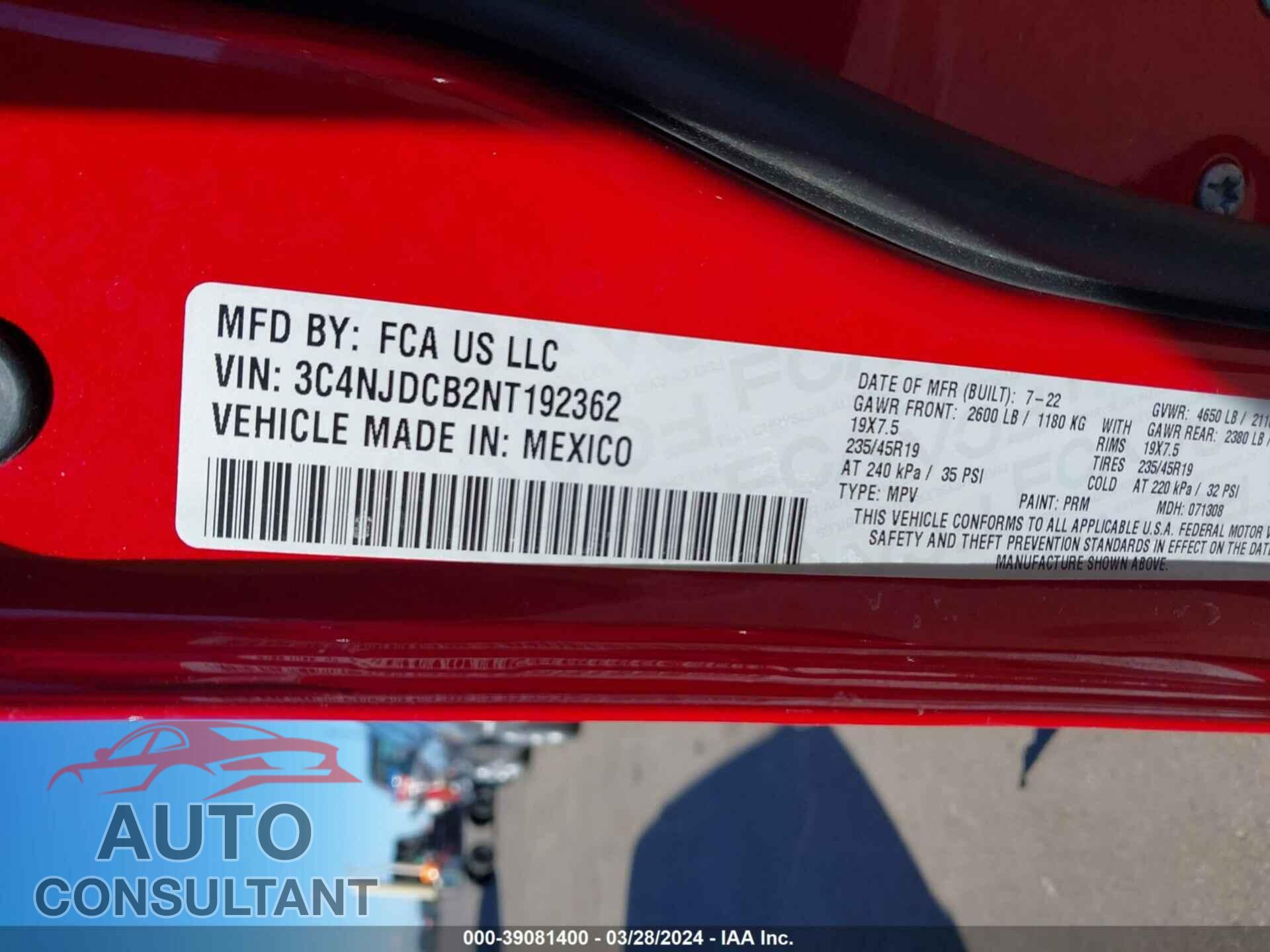 JEEP COMPASS 2022 - 3C4NJDCB2NT192362