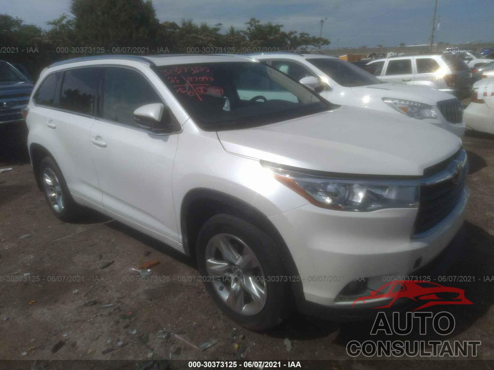 TOYOTA HIGHLANDER 2016 - 5TDYKRFH4GS146603