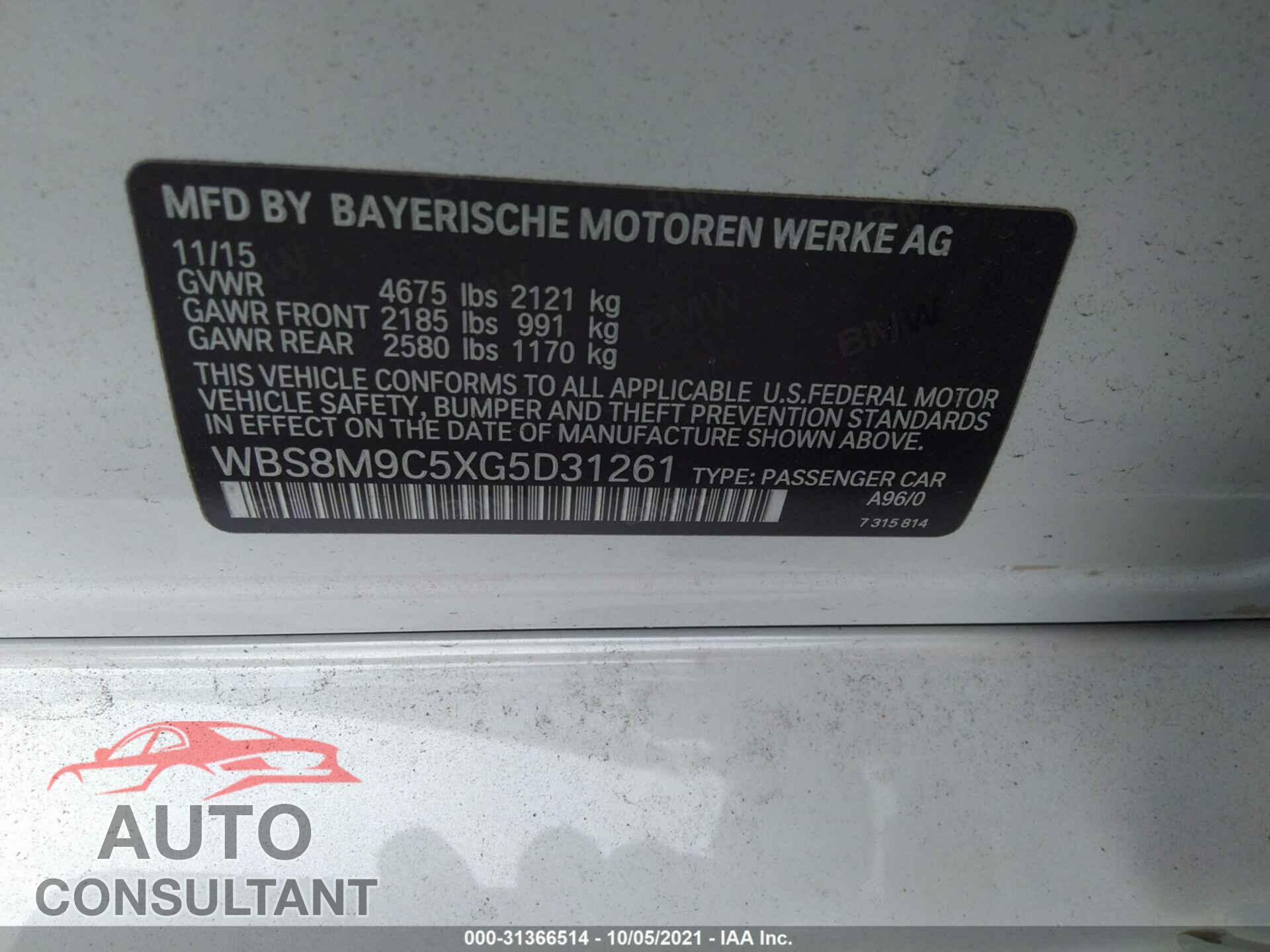 BMW M3 2016 - WBS8M9C5XG5D31261