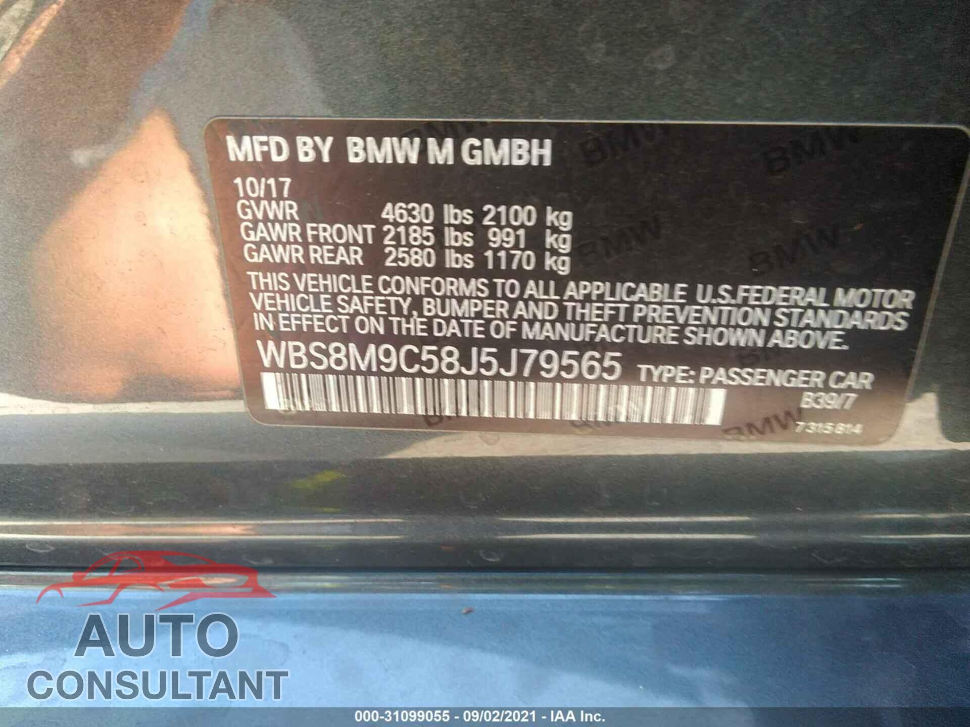 BMW M3 2018 - WBS8M9C58J5J79565