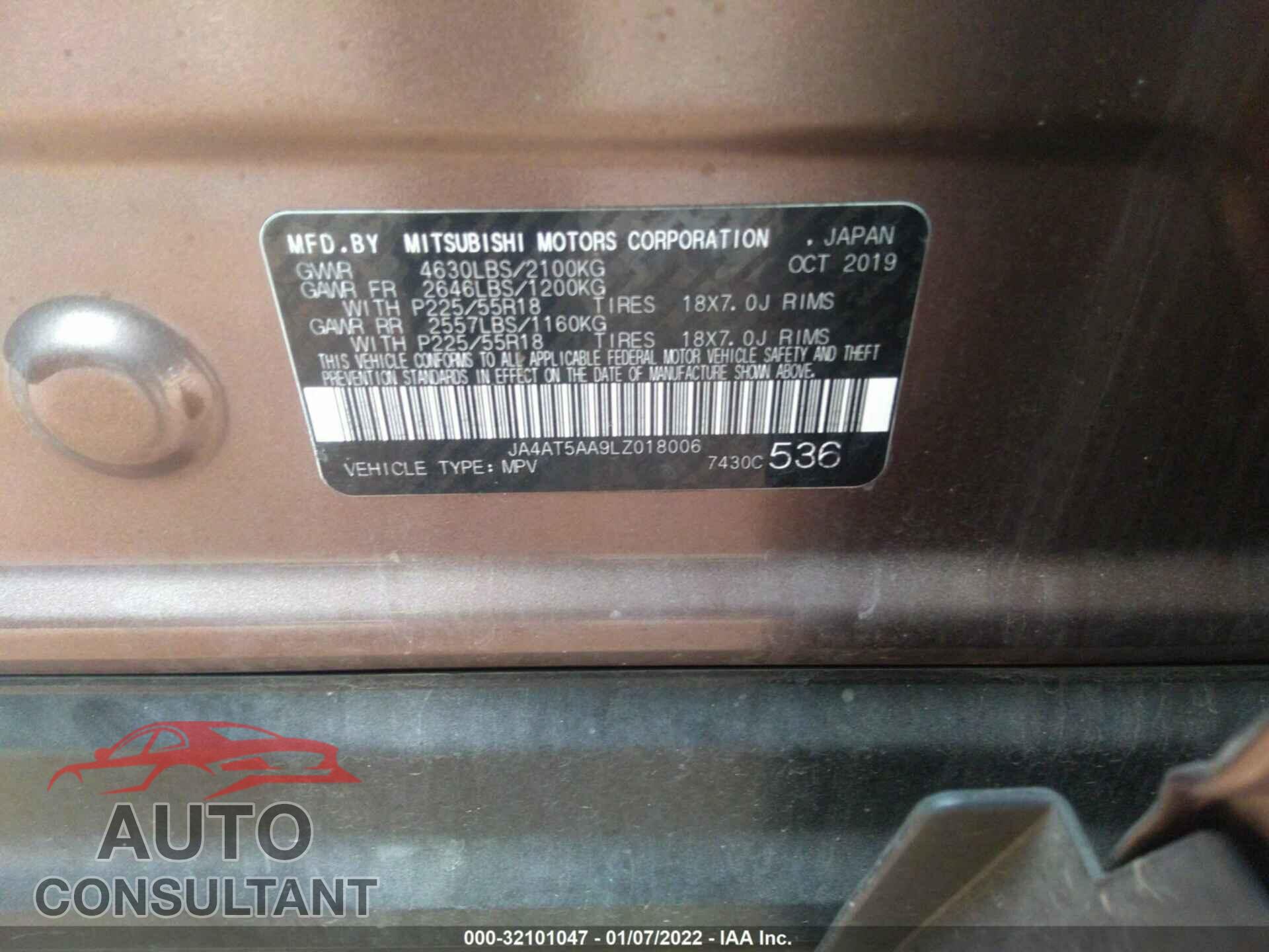 MITSUBISHI ECLIPSE CROSS 2020 - JA4AT5AA9LZ018006