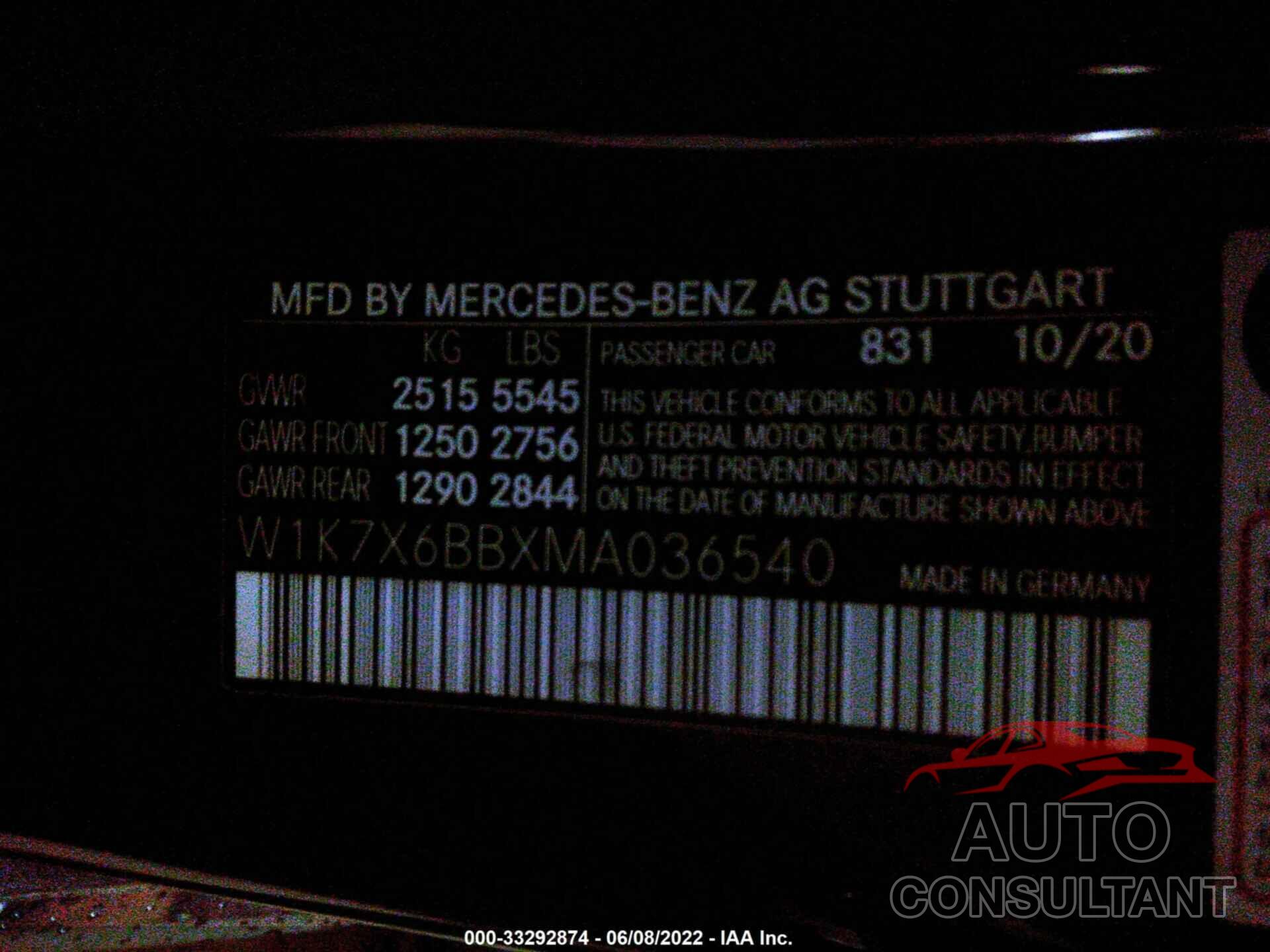 MERCEDES-BENZ AMG GT 2021 - W1K7X6BBXMA036540