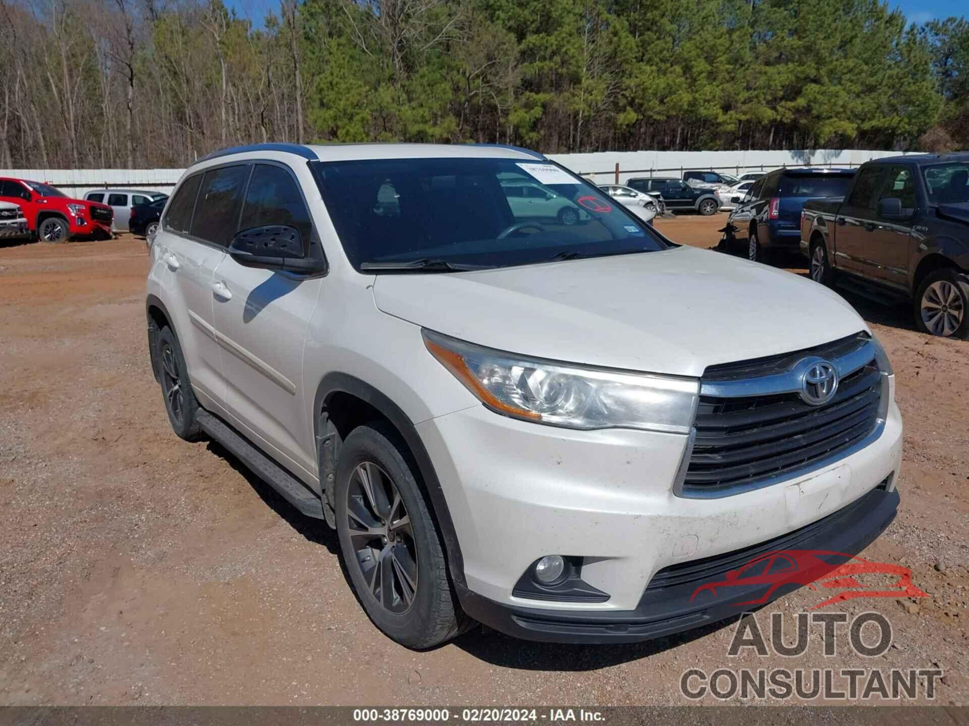 TOYOTA HIGHLANDER 2016 - 5TDKKRFH7GS137044