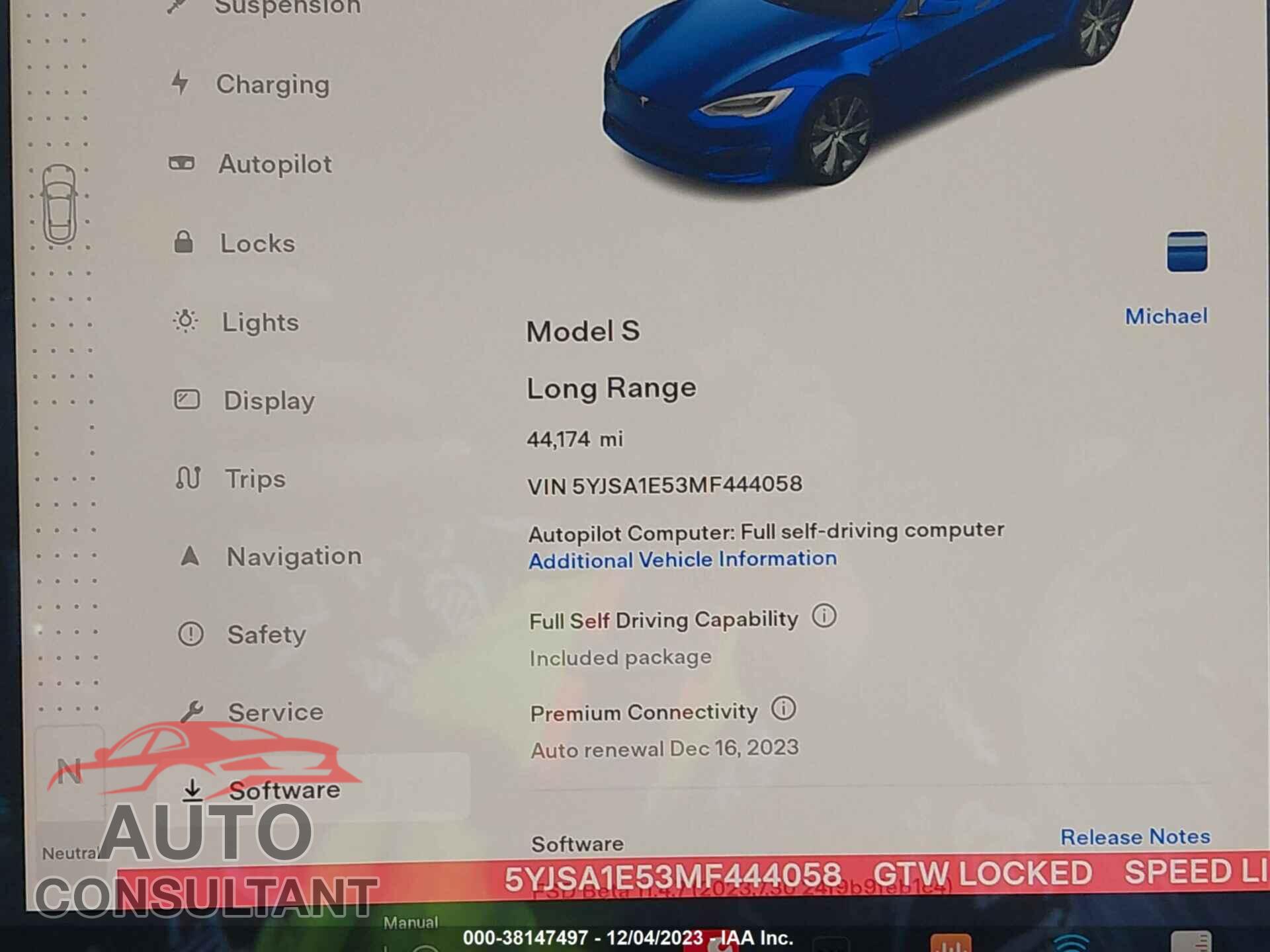 TESLA MODEL S 2021 - 5YJSA1E53MF444058