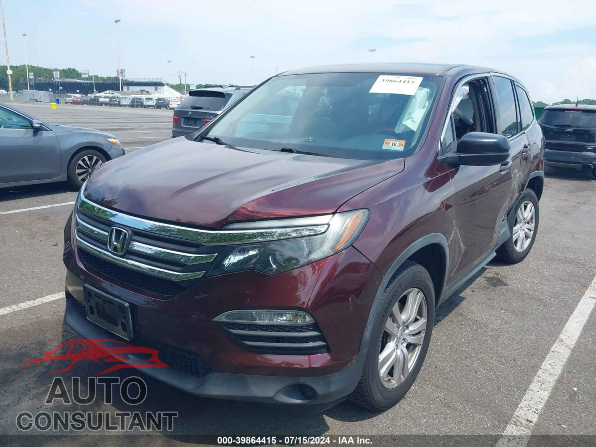 HONDA PILOT 2017 - 5FNYF6H19HB068182