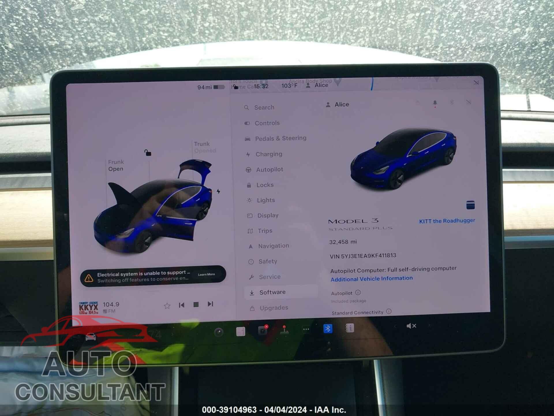 TESLA MODEL 3 2019 - 5YJ3E1EA9KF411813