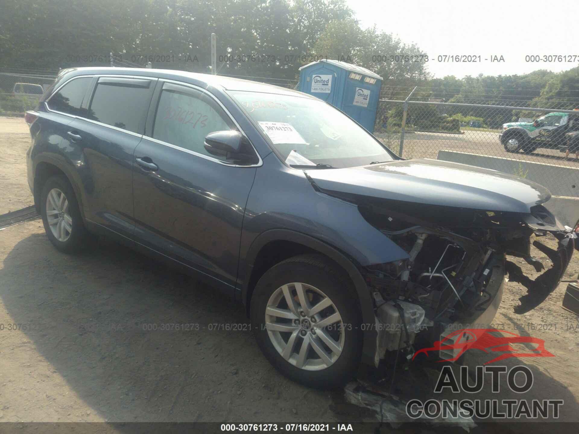 TOYOTA HIGHLANDER 2016 - 5TDBKRFH9GS268315