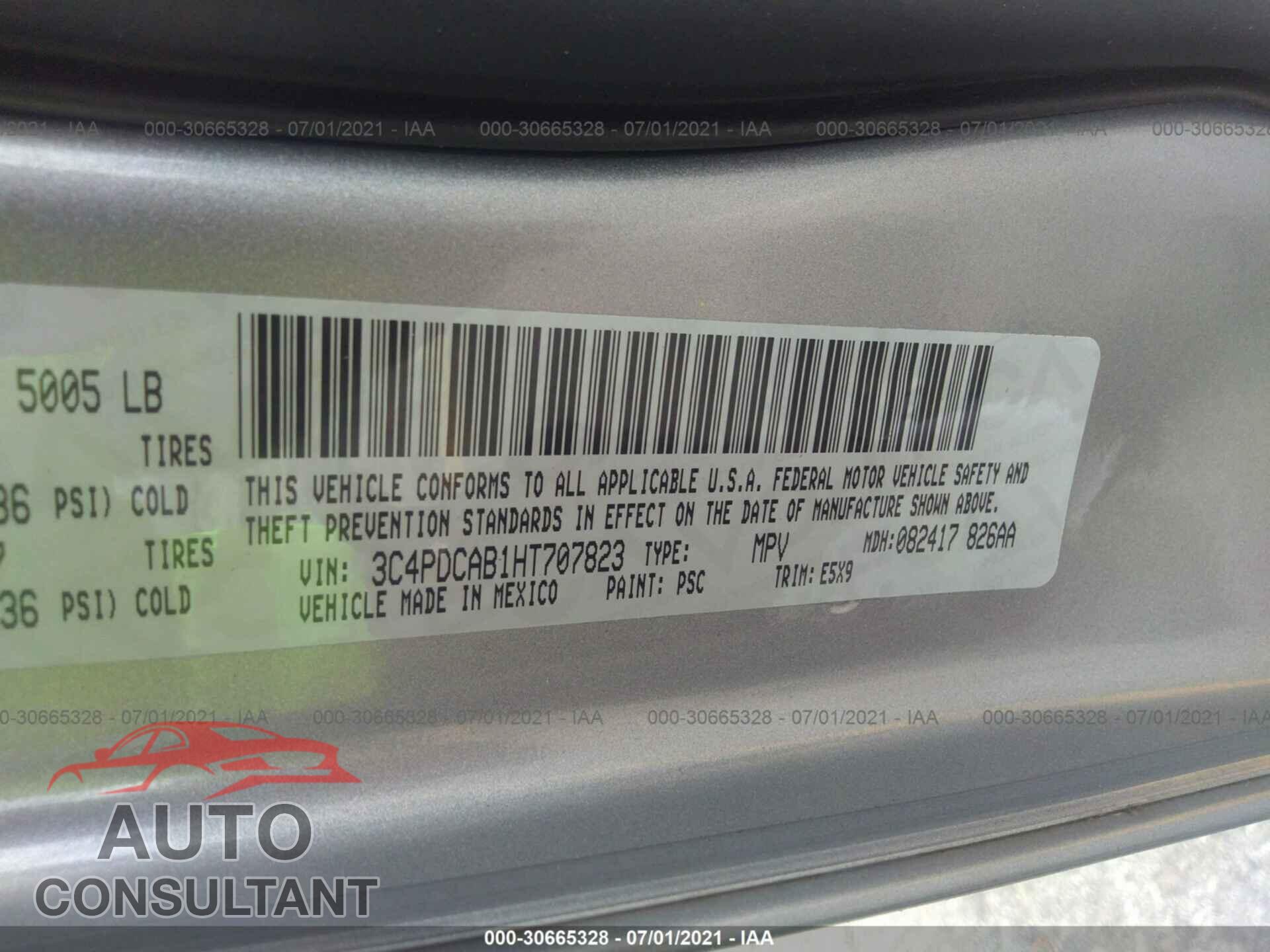 DODGE JOURNEY 2017 - 3C4PDCAB1HT707823