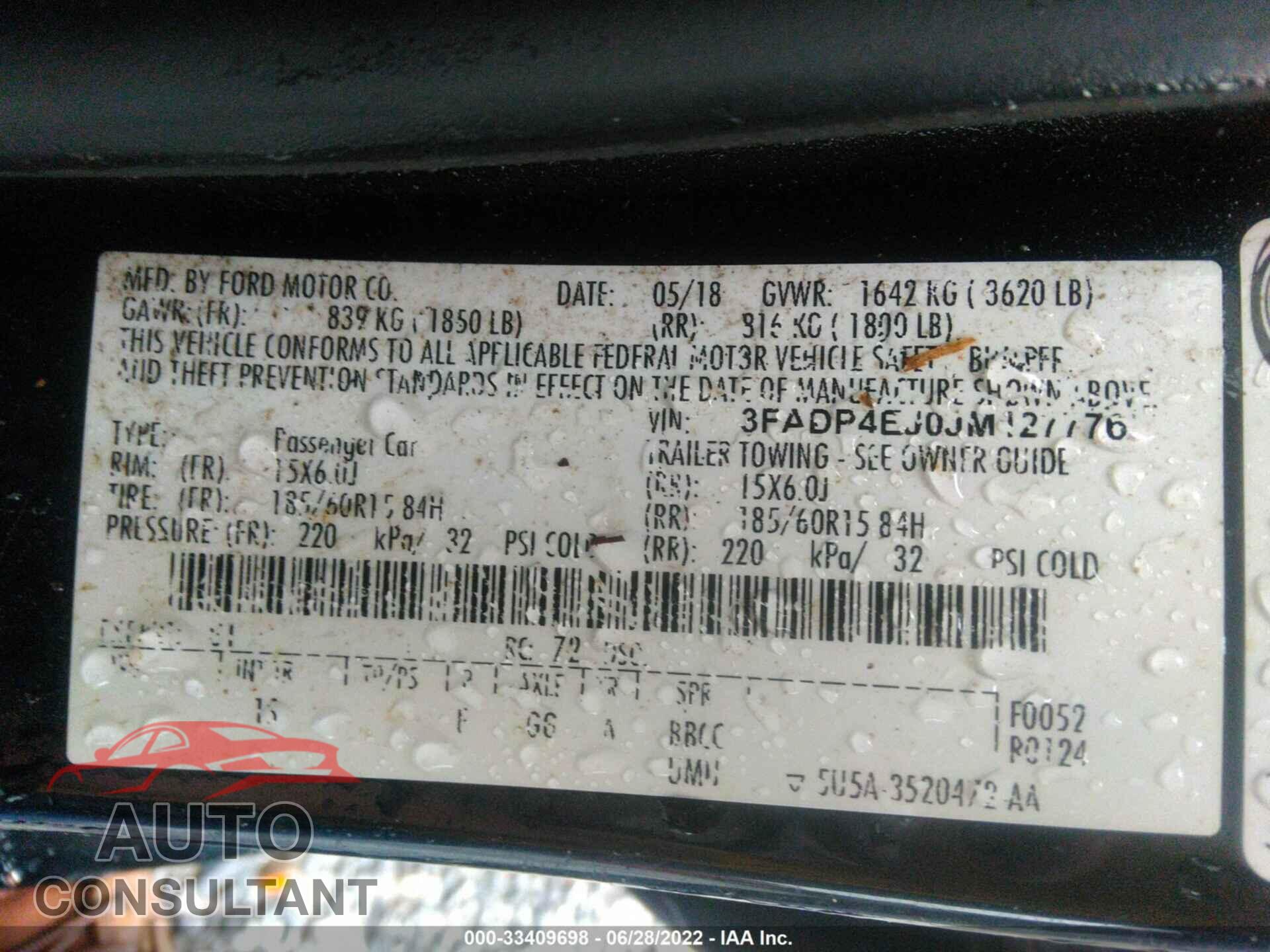FORD FIESTA 2018 - 3FADP4EJ0JM127776