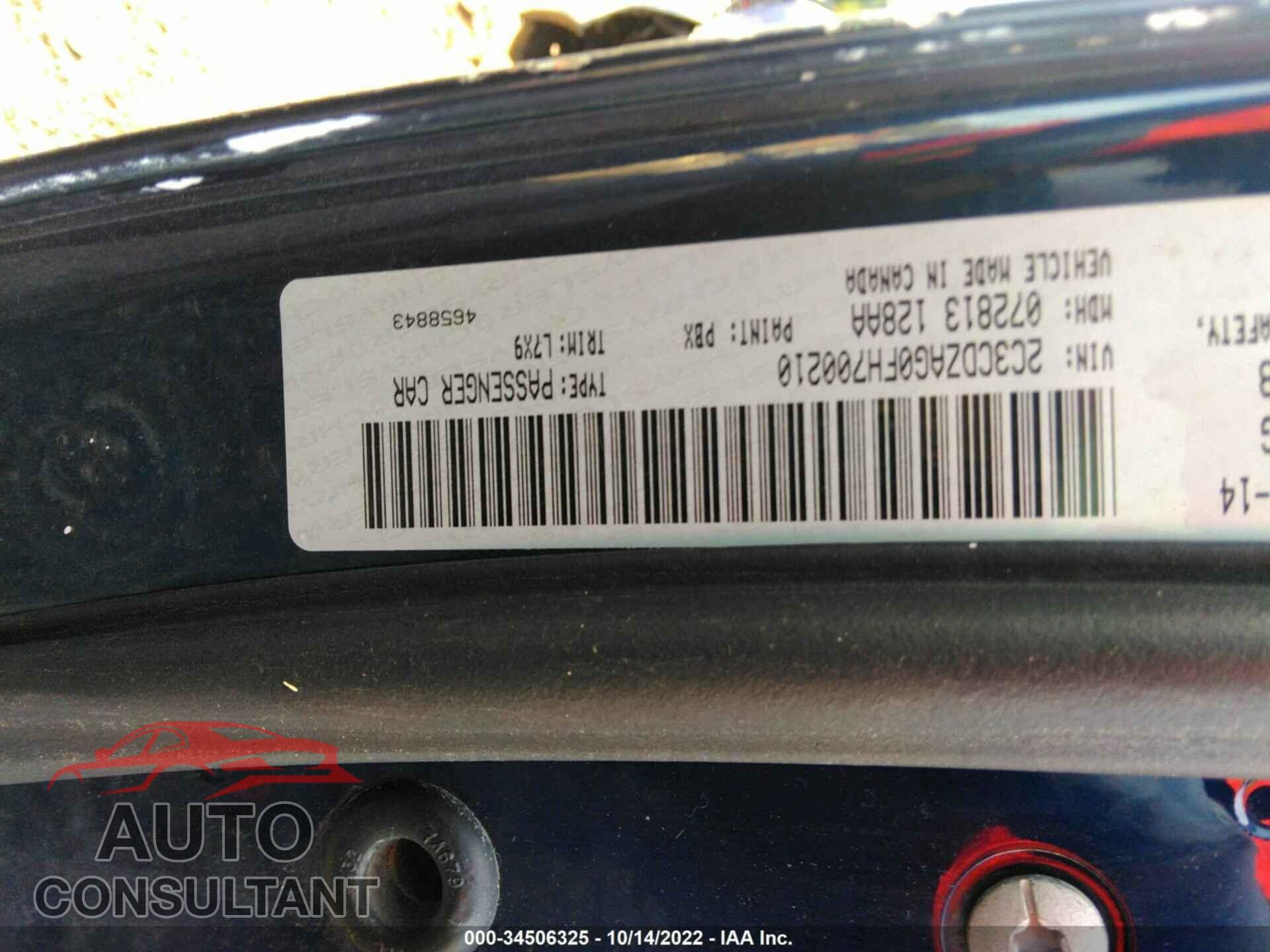 DODGE CHALLENGER 2015 - 2C3CDZAG0FH700210