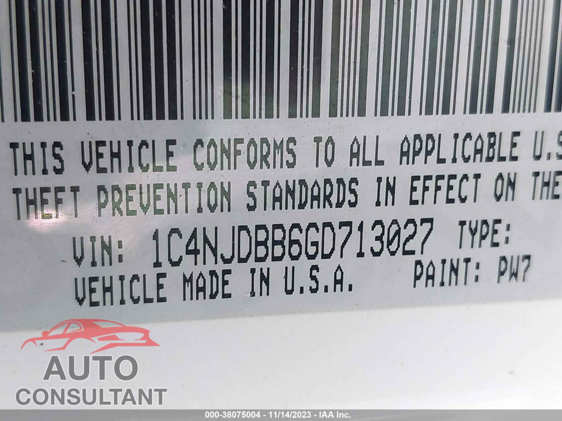 JEEP COMPASS 2016 - 1C4NJDBB6GD713027
