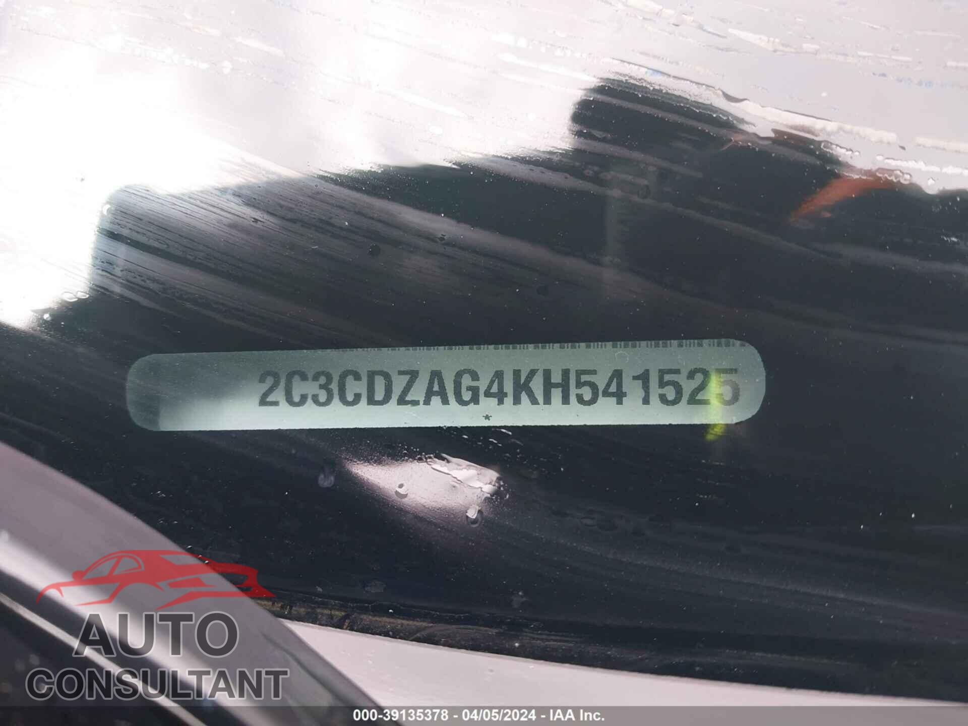 DODGE CHALLENGER 2019 - 2C3CDZAG4KH541525