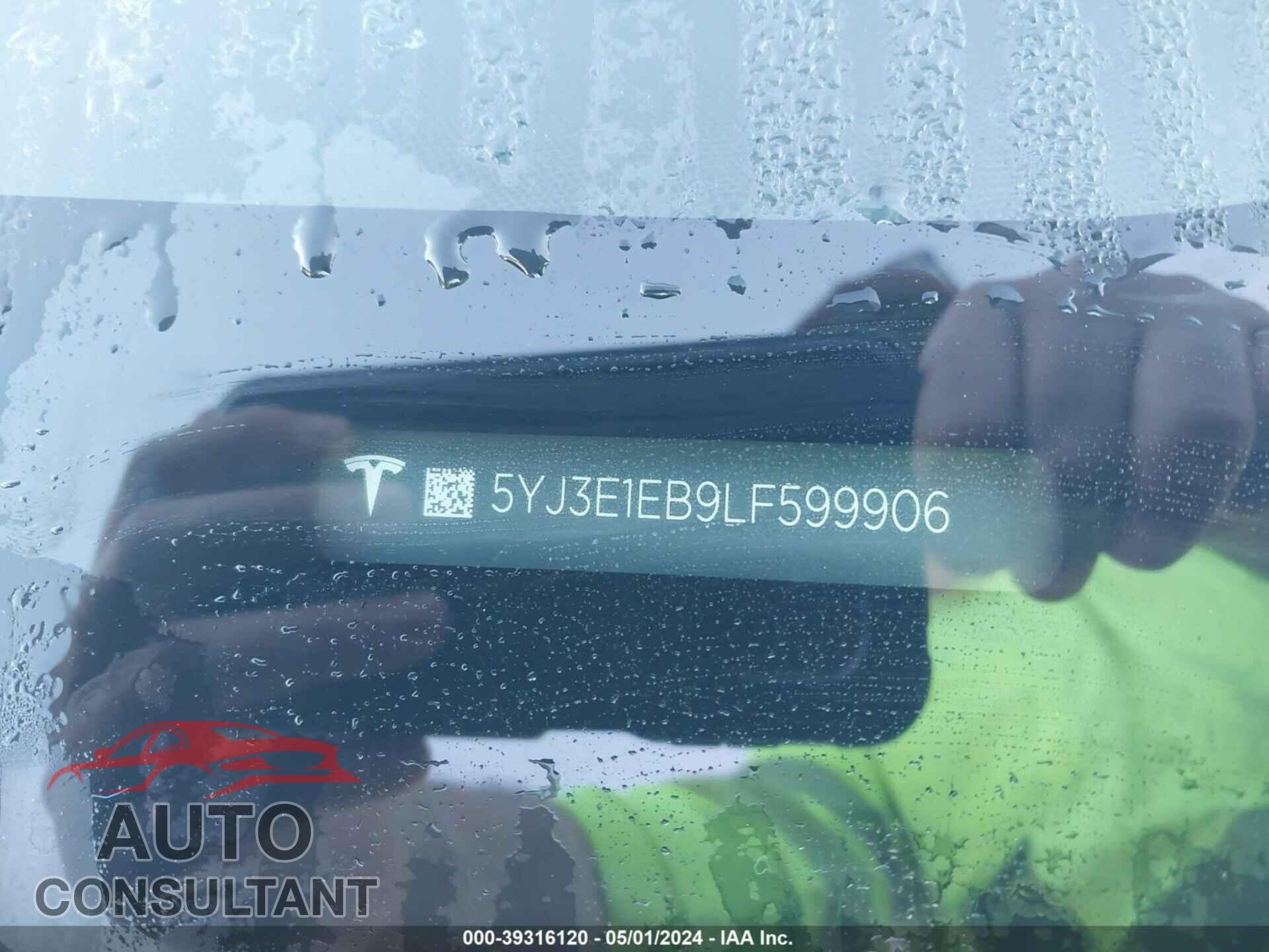 TESLA MODEL 3 2020 - 5YJ3E1EB9LF599906