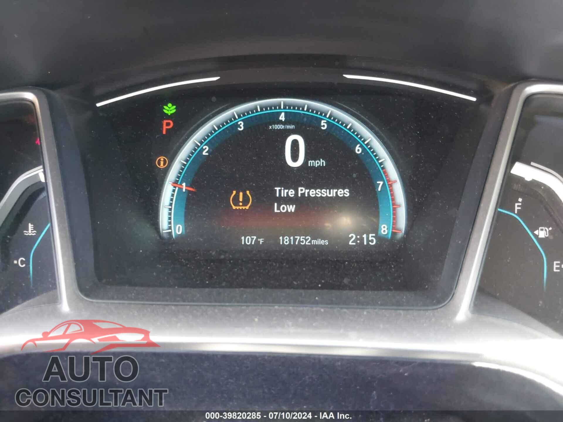 HONDA CIVIC 2017 - 19XFC2F75HE206239