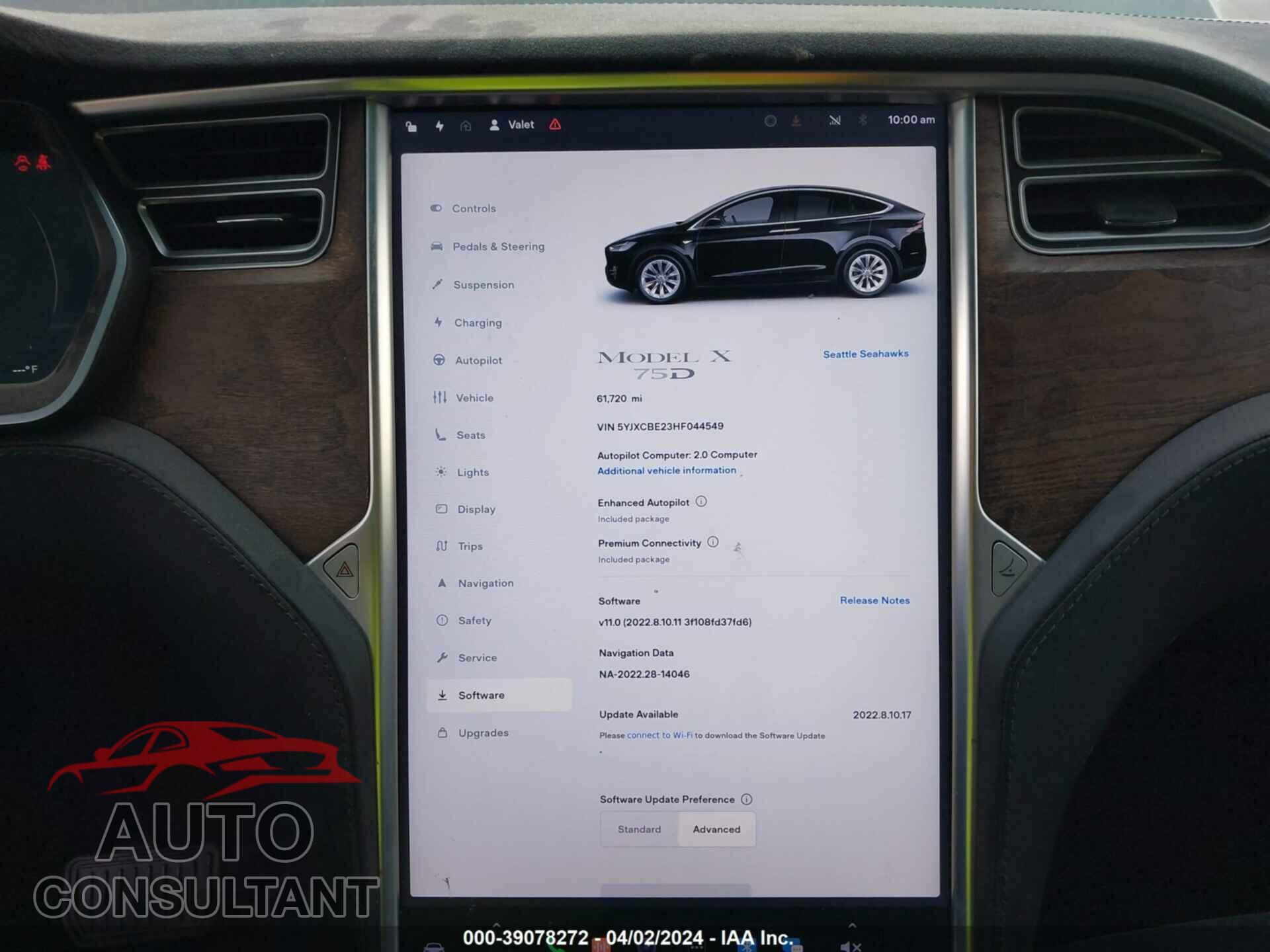 TESLA MODEL X 2017 - 5YJXCBE23HF044549