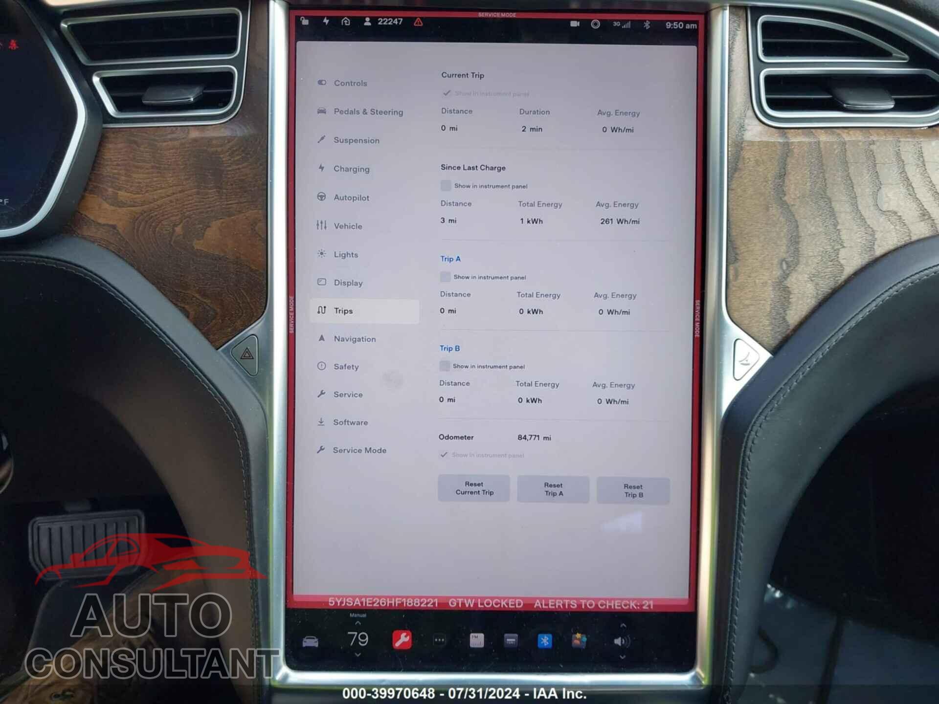 TESLA MODEL S 2017 - 5YJSA1E26HF188221