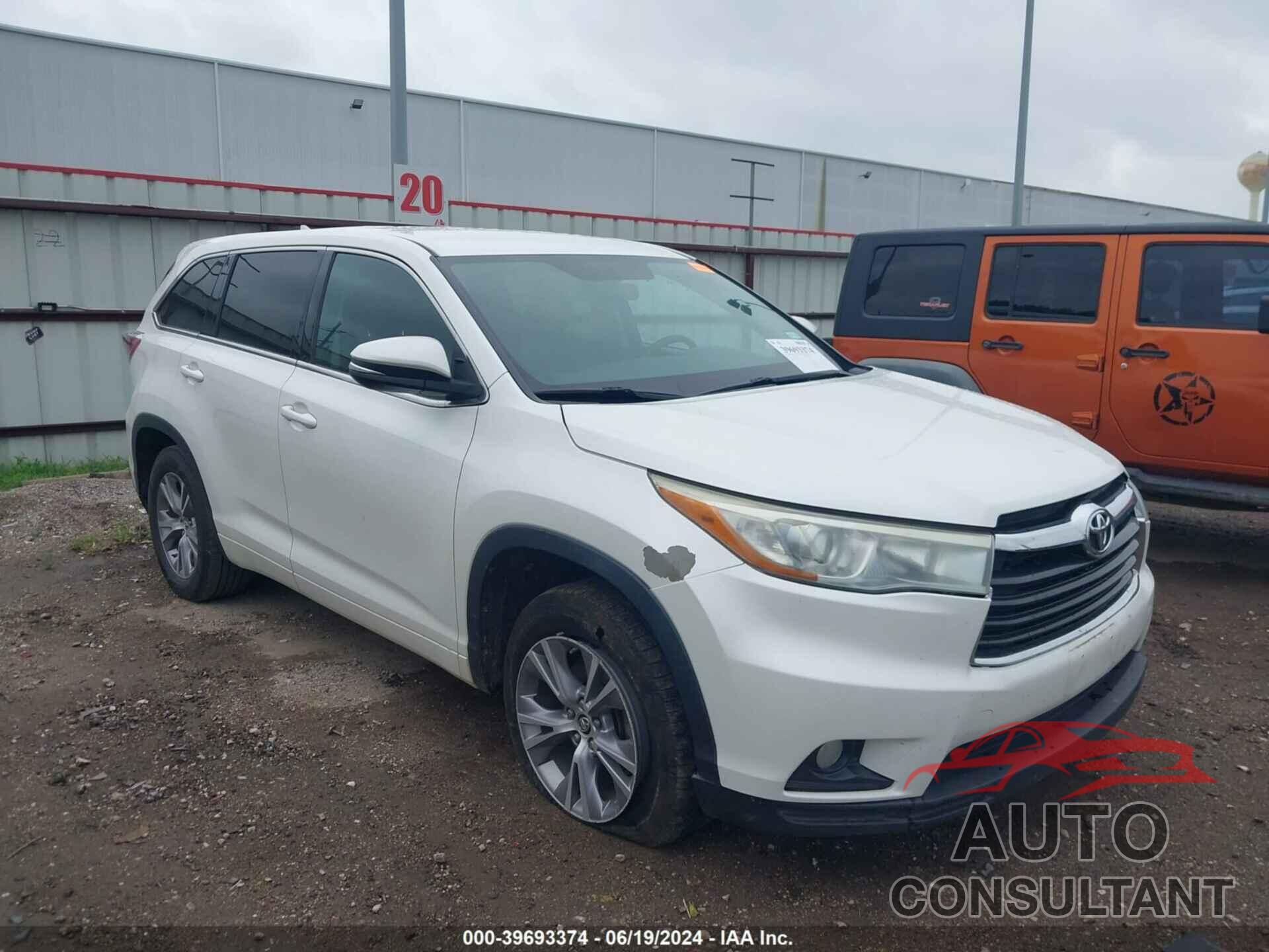 TOYOTA HIGHLANDER 2016 - 5TDZKRFH3GS135077