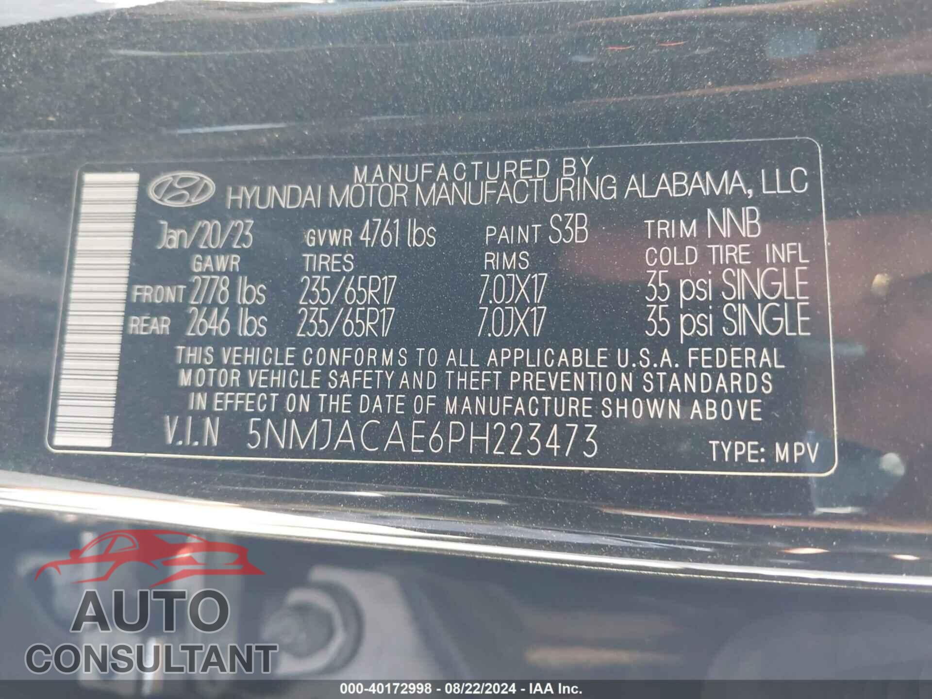 HYUNDAI TUCSON 2023 - 5NMJACAE6PH223473