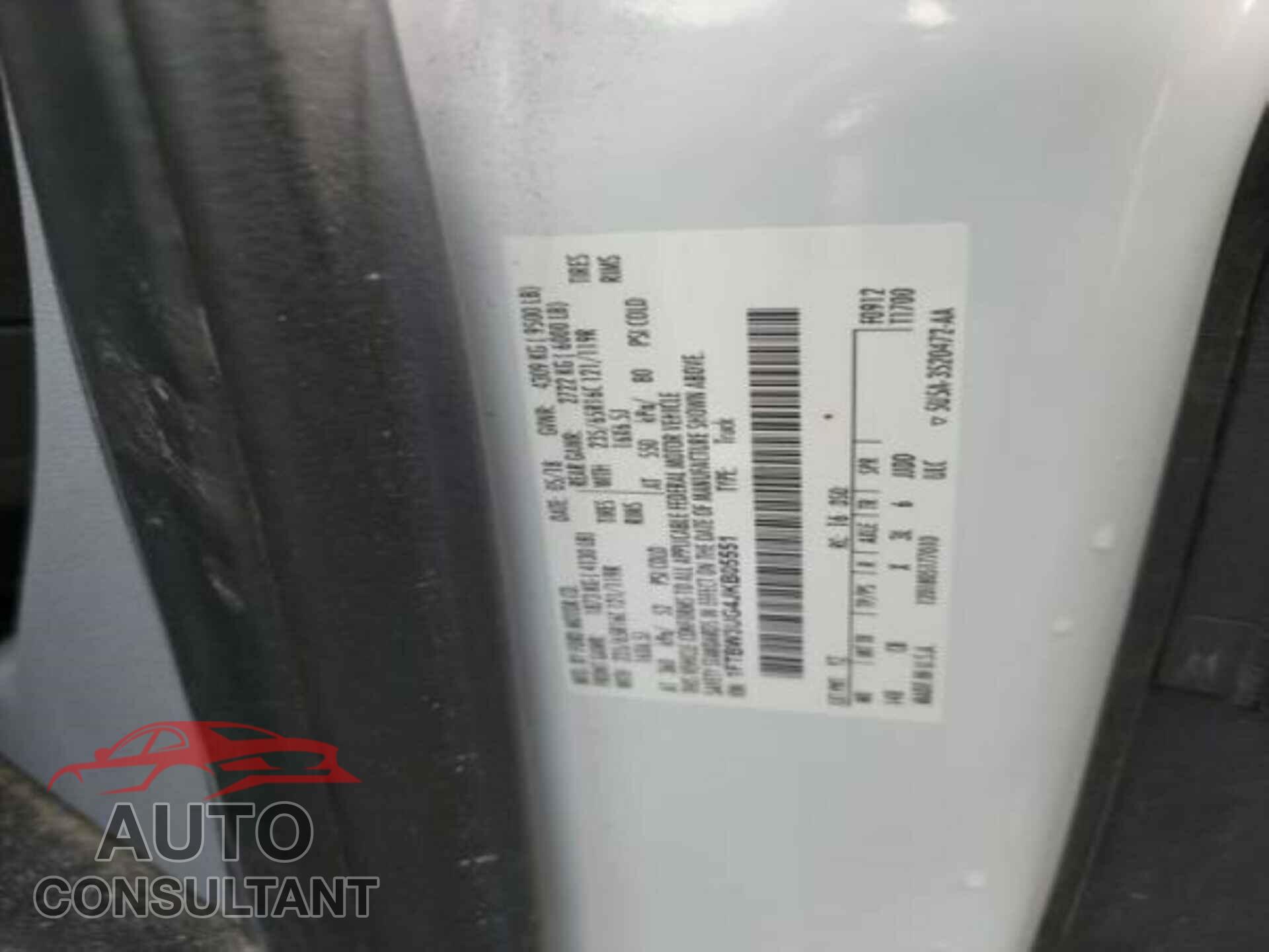 FORD TRANSIT 2018 - 1FTBW3UG4JKB05551