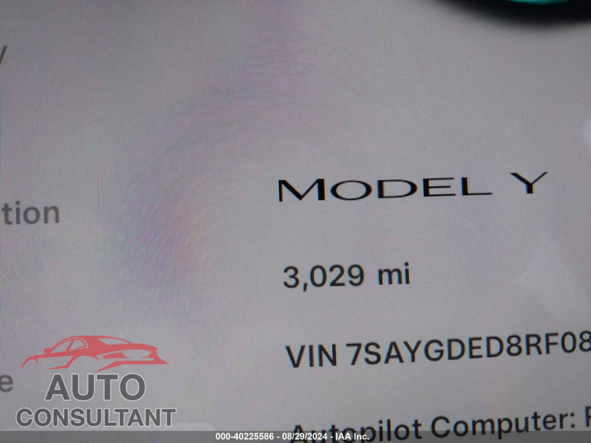 TESLA MODEL Y 2024 - 7SAYGDED8RF084992