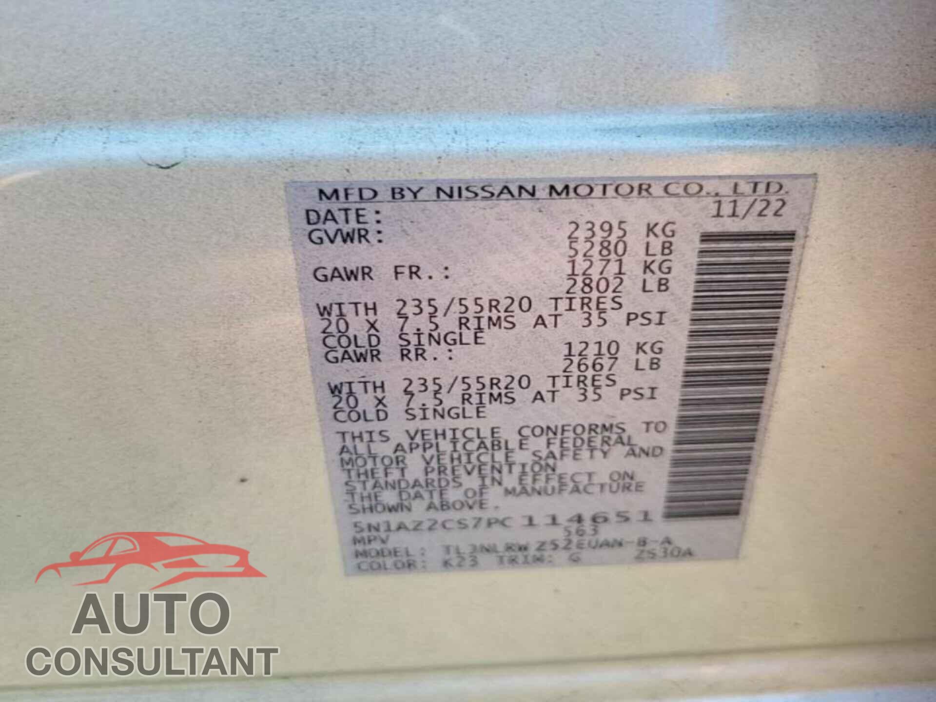 NISSAN MURANO 2023 - 5N1AZ2CS7PC114651