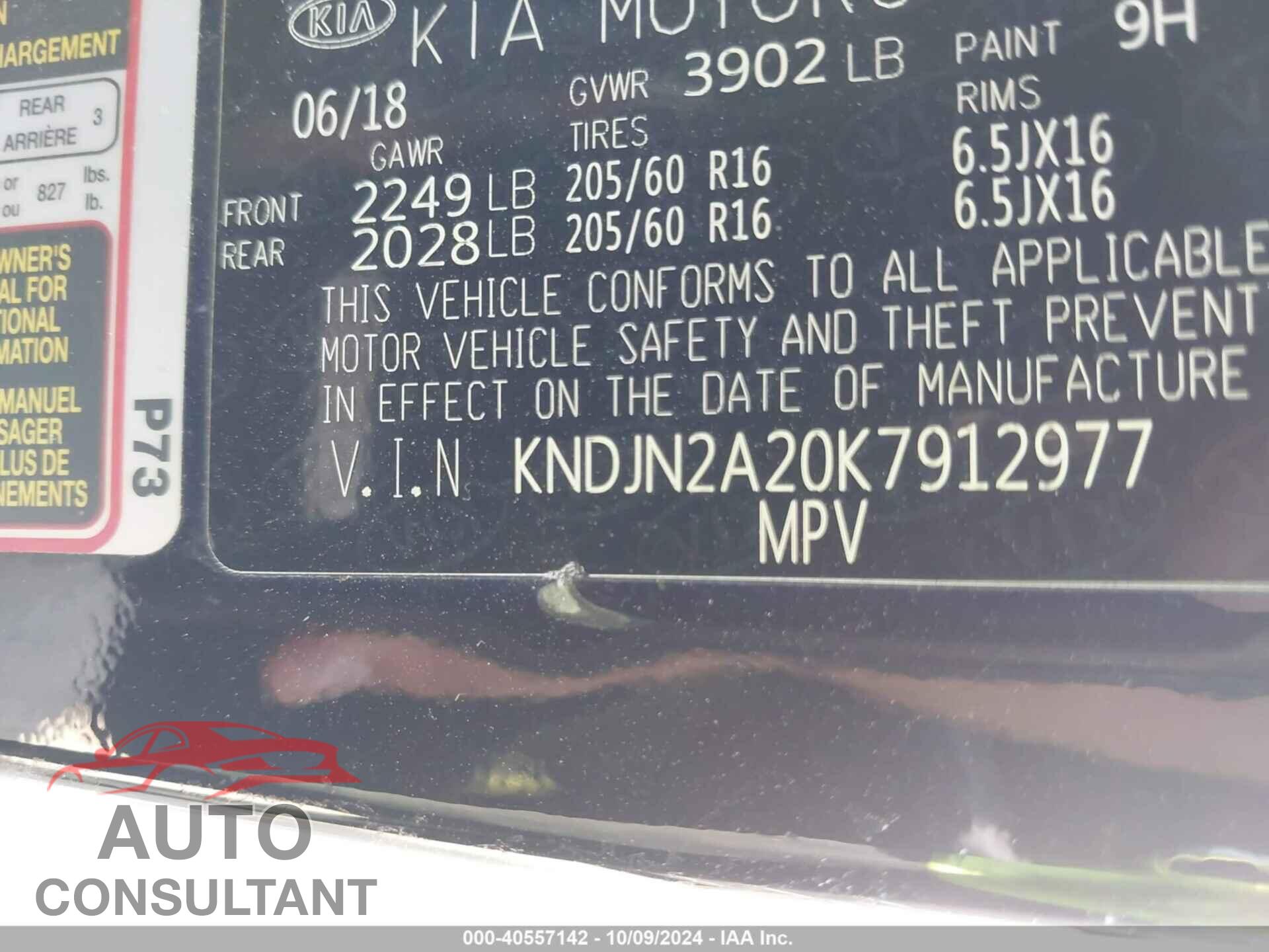 KIA SOUL 2019 - KNDJN2A20K7912977