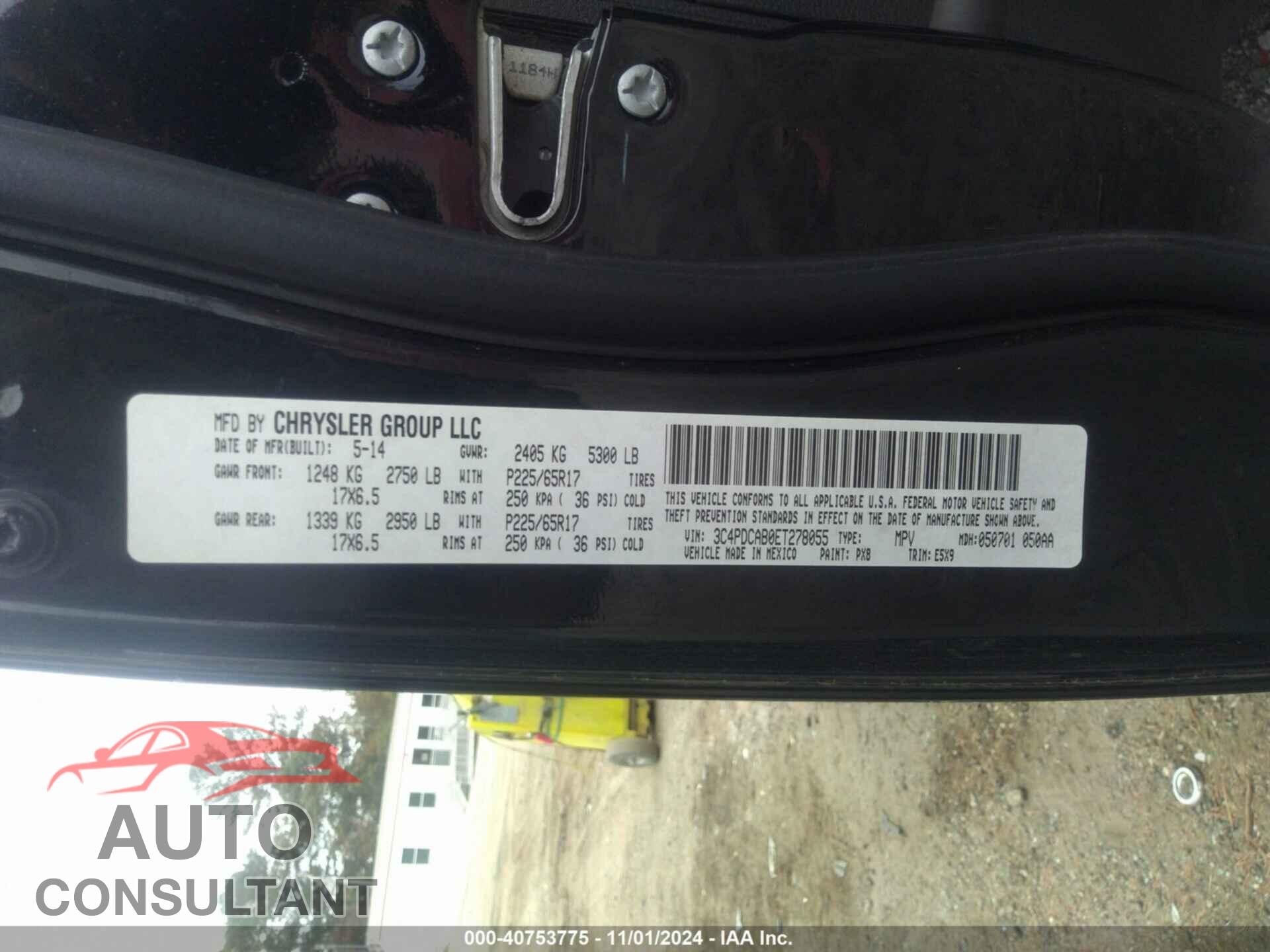DODGE JOURNEY 2014 - 3C4PDCAB0ET278055