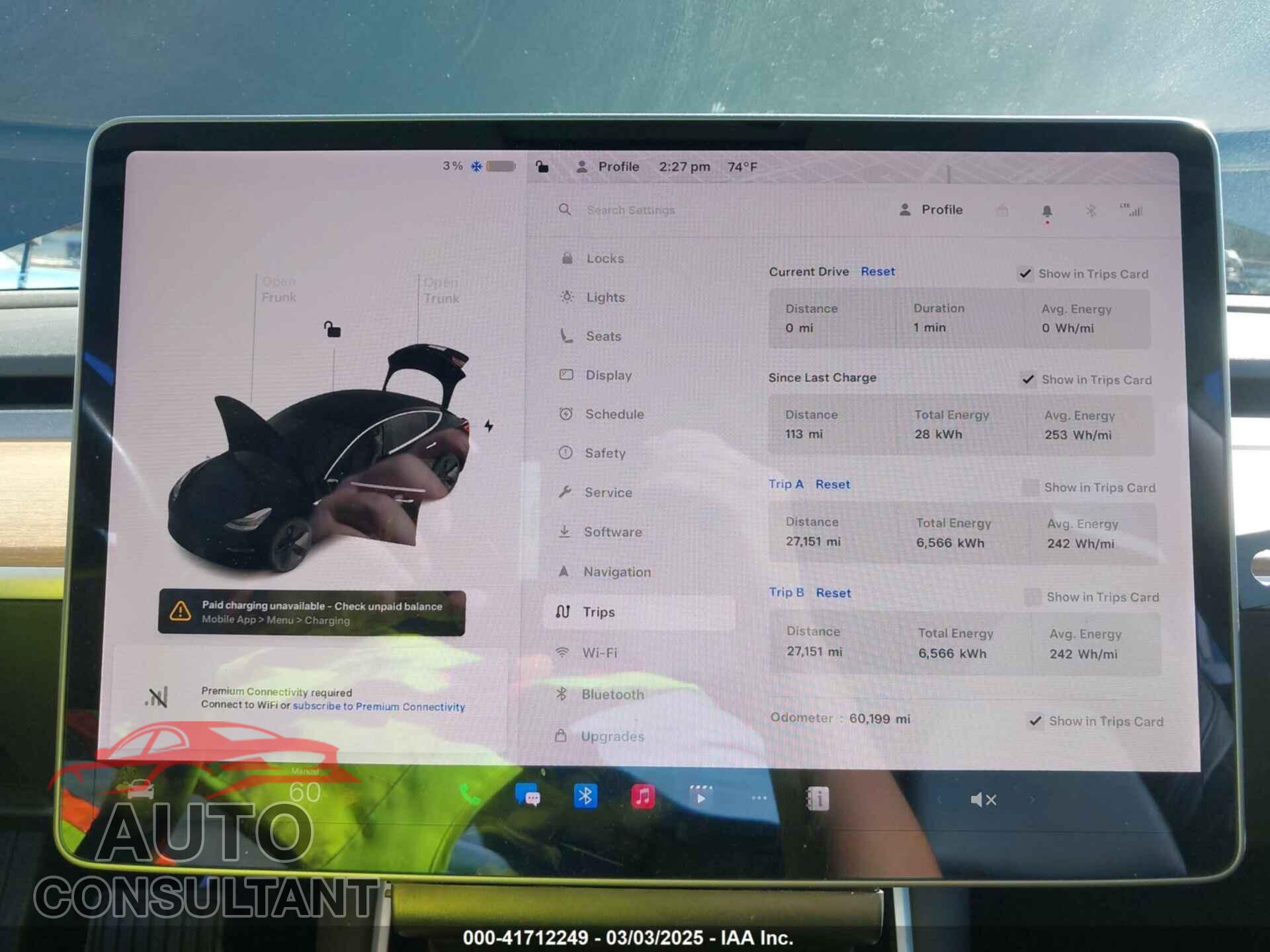 TESLA MODEL 3 2019 - 5YJ3E1EA2KF296696