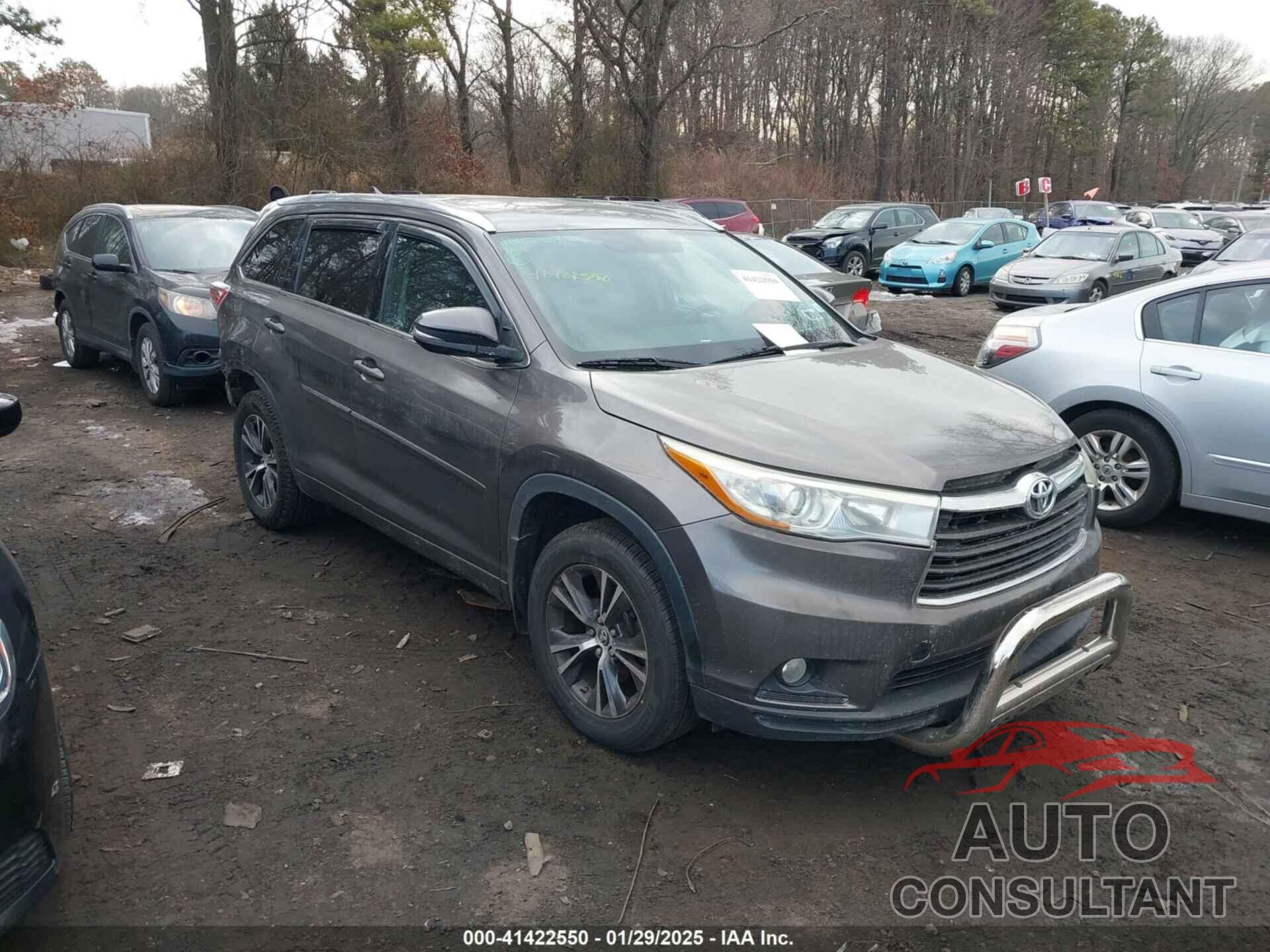 TOYOTA HIGHLANDER 2016 - 5TDJKRFH3GS235080