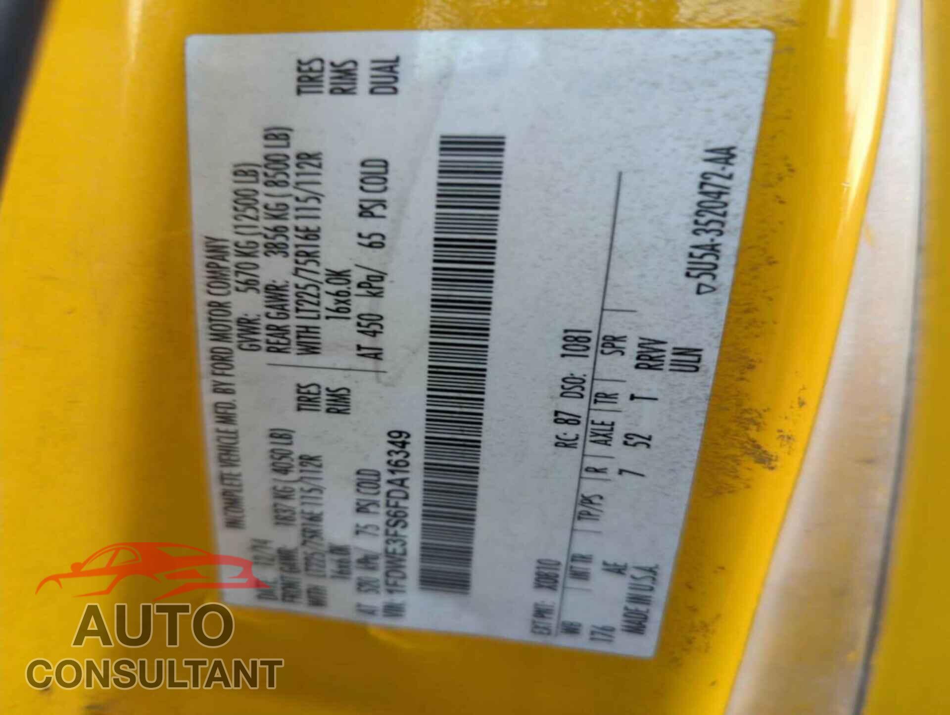 FORD ECONOLINE 2015 - 1FDWE3FS6FDA16349