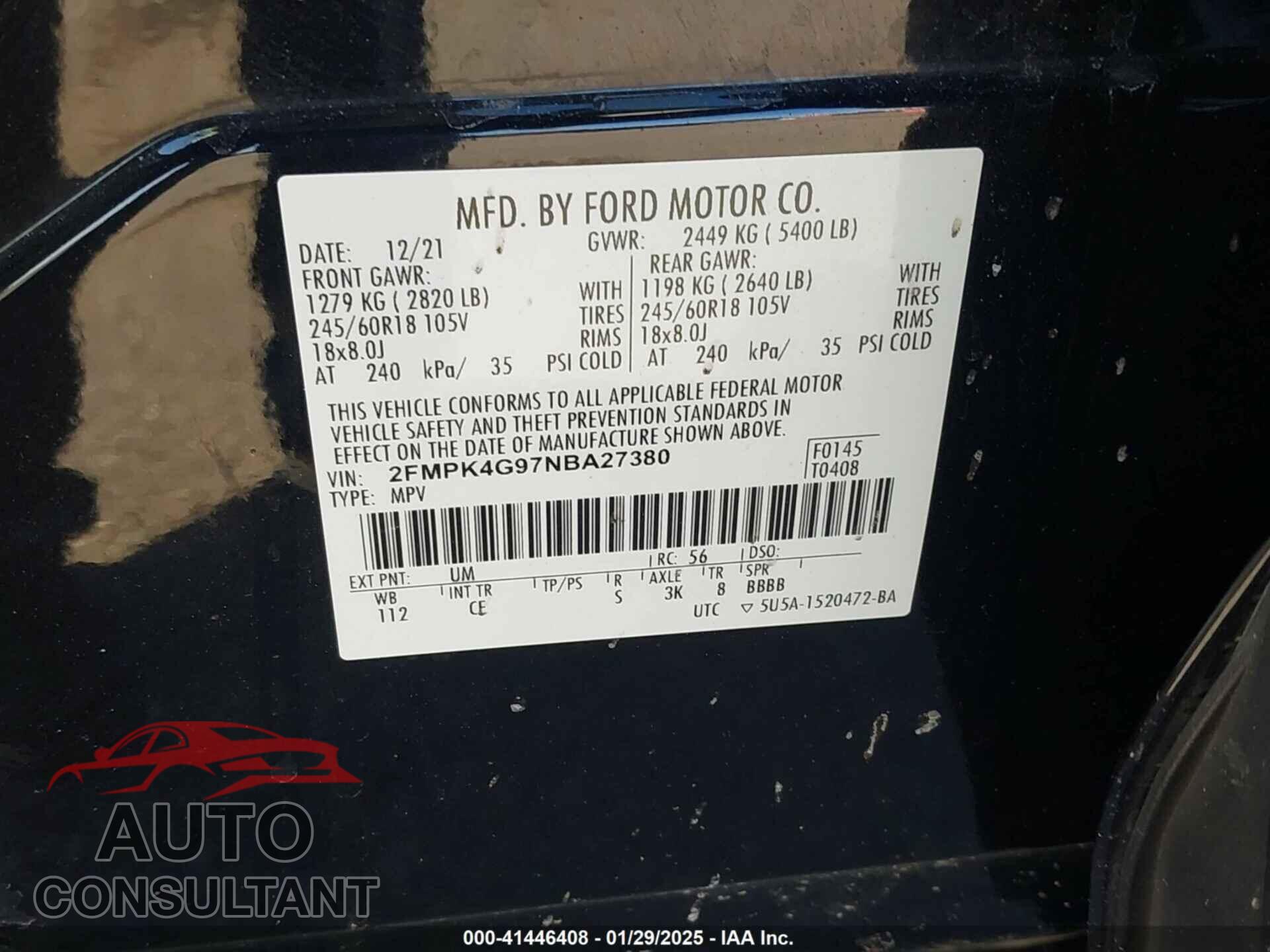 FORD EDGE 2022 - 2FMPK4G97NBA27380