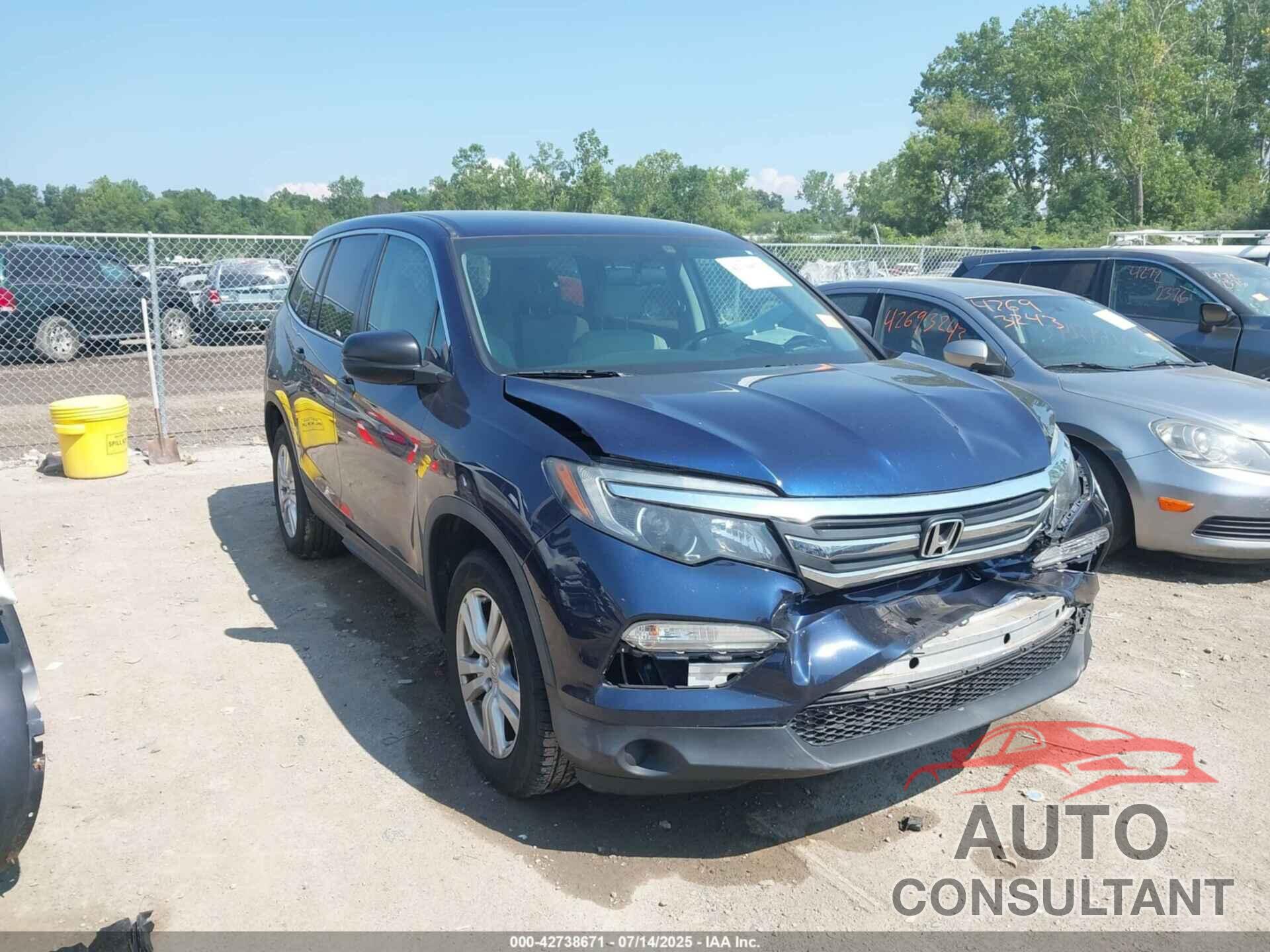 HONDA PILOT 2016 - 5FNYF5H17GB026067