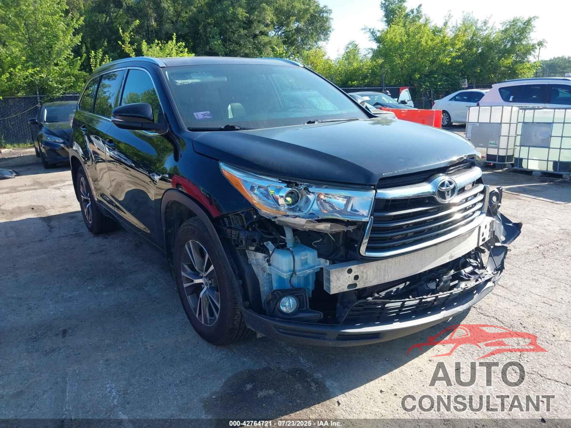 TOYOTA HIGHLANDER 2016 - 5TDJKRFH8GS347602