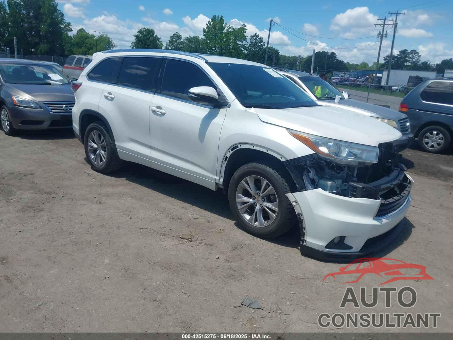 TOYOTA HIGHLANDER 2015 - 5TDKKRFH1FS103759
