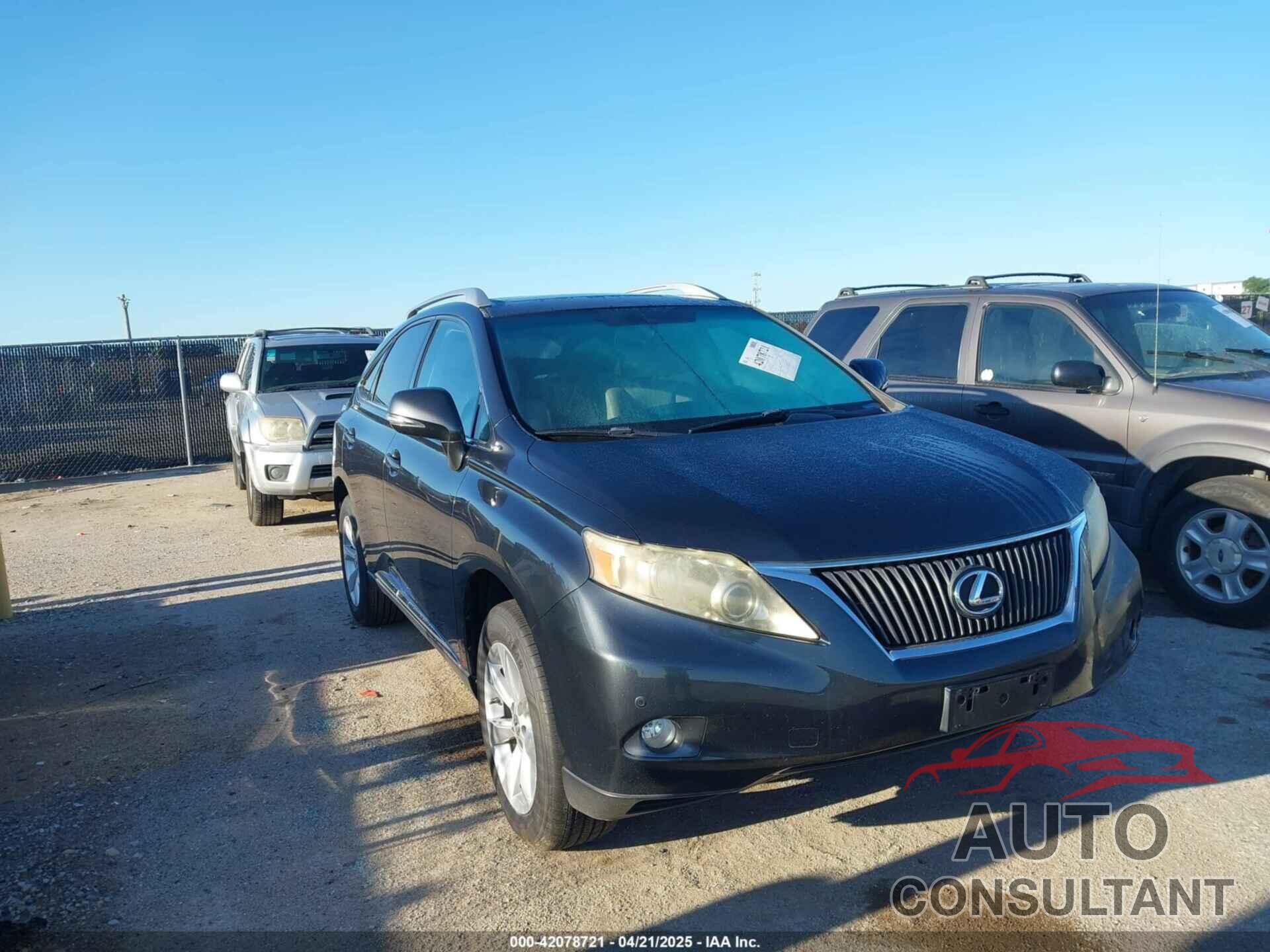 LEXUS RX 350 2010 - JTJZK1BA8A2409539
