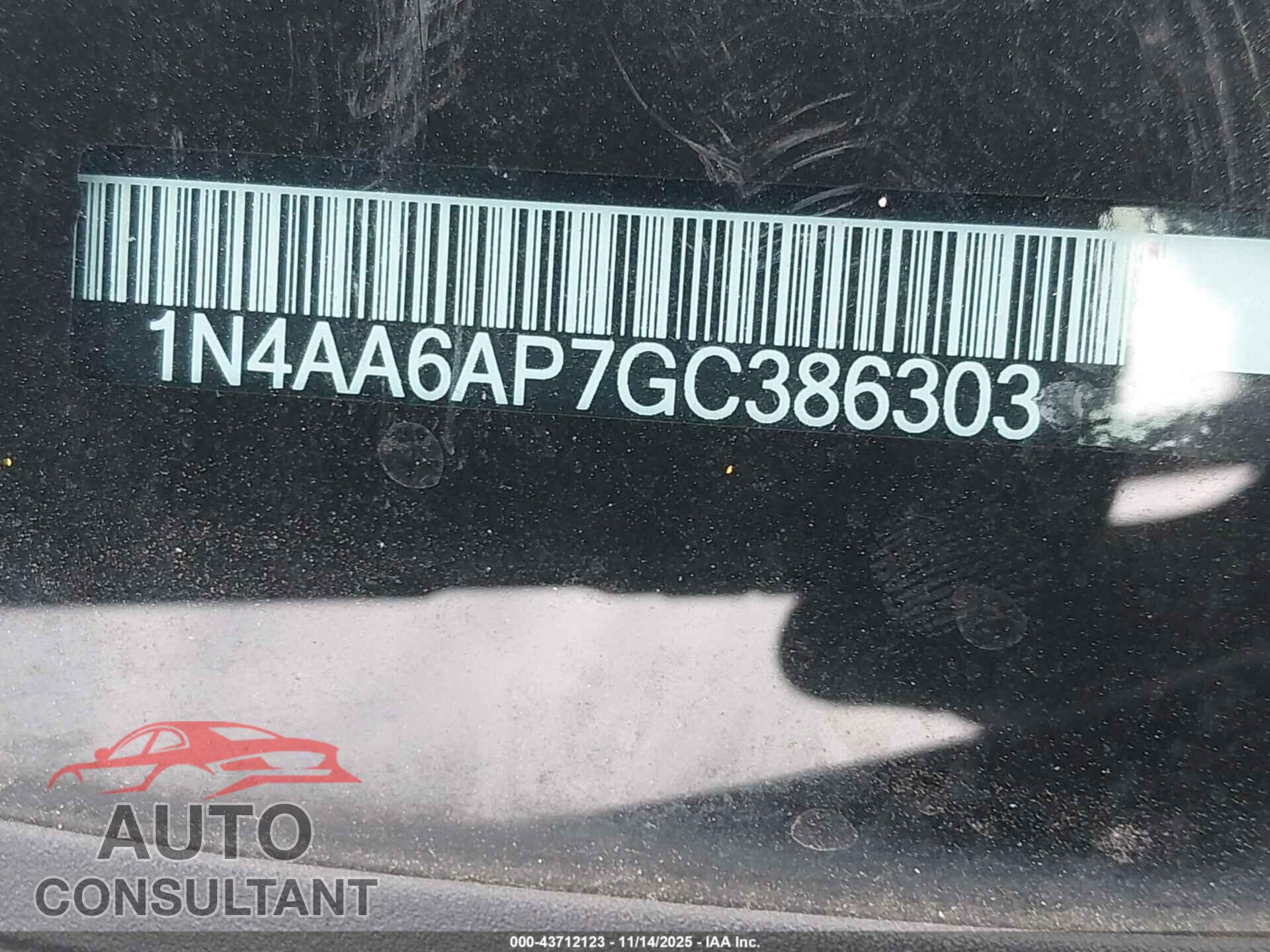 NISSAN MAXIMA 2016 - 1N4AA6AP7GC386303