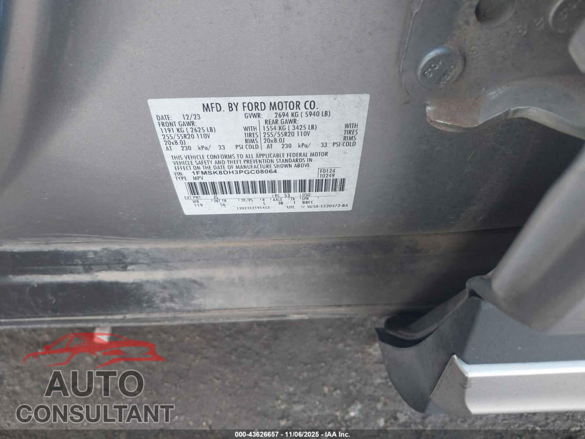 FORD EXPLORER 2023 - 1FMSK8DH3PGC08064