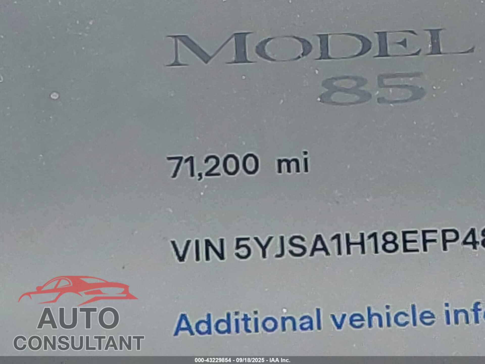 TESLA MODEL S 2014 - 5YJSA1H18EFP48576