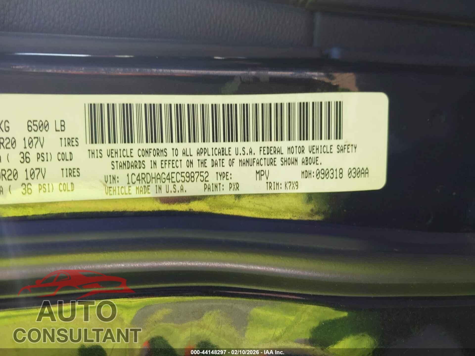 DODGE DURANGO 2014 - 1C4RDHAG4EC598752
